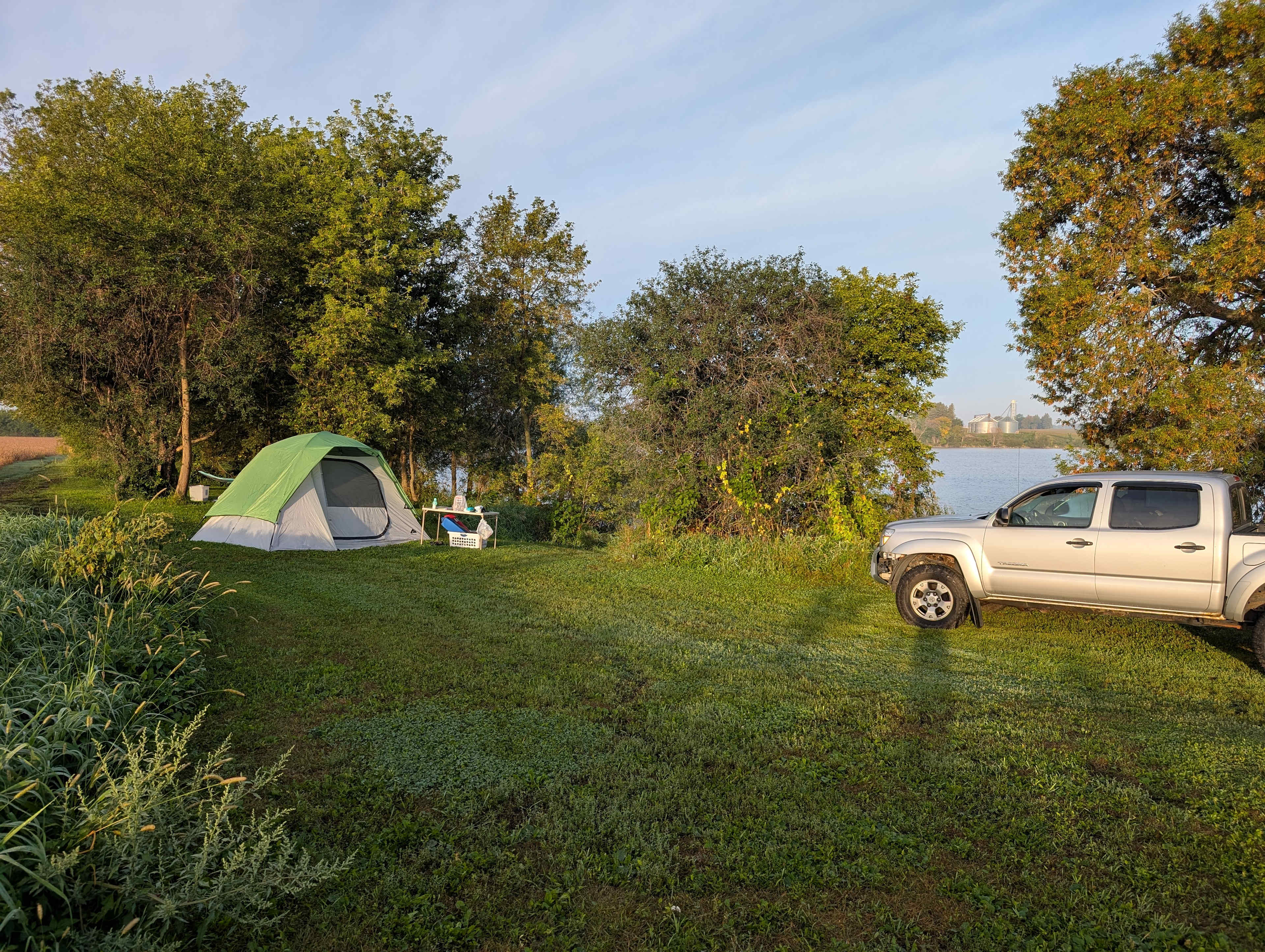 Camping on private lake