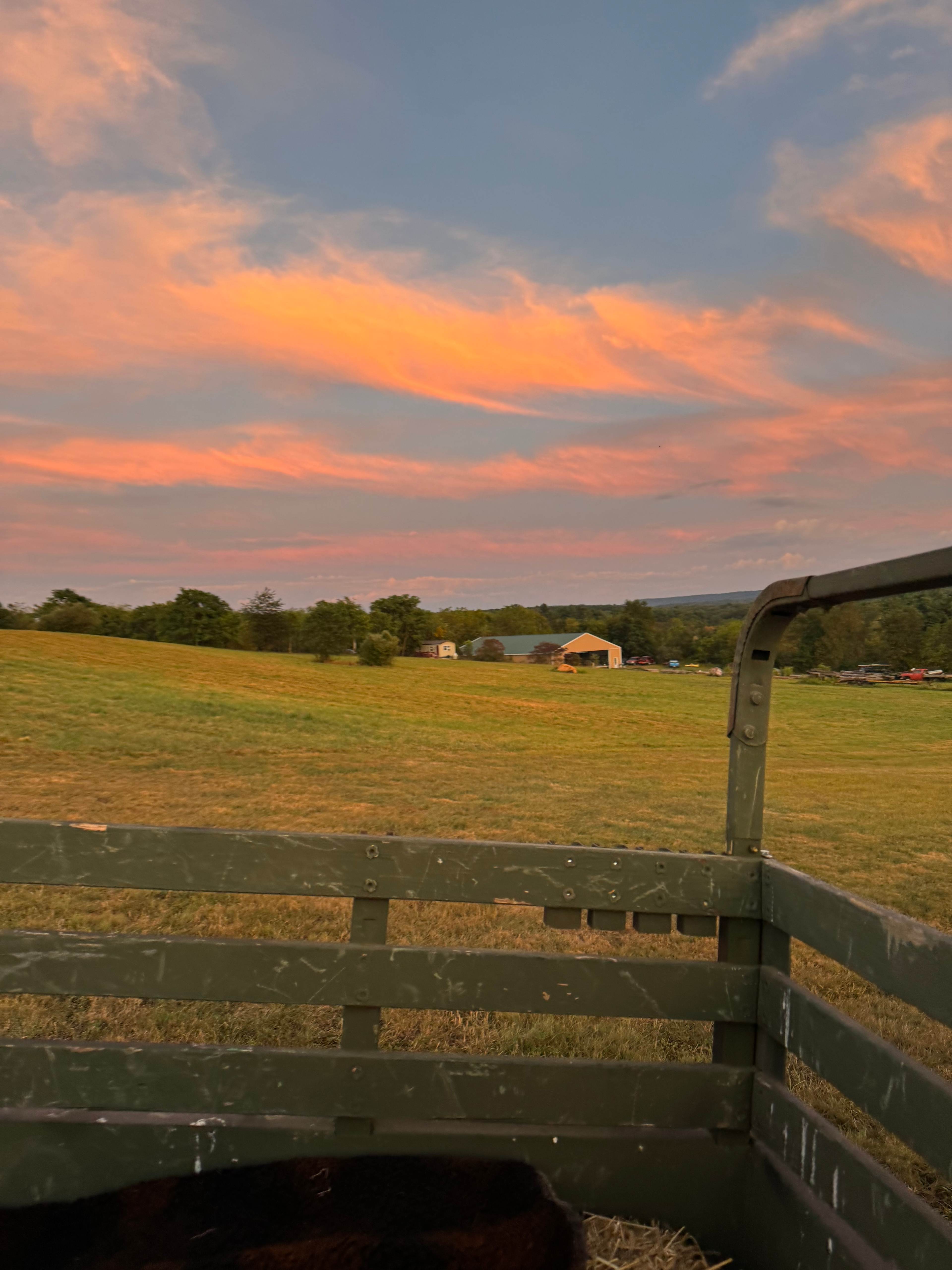 Sunset during a hay ride with the host!