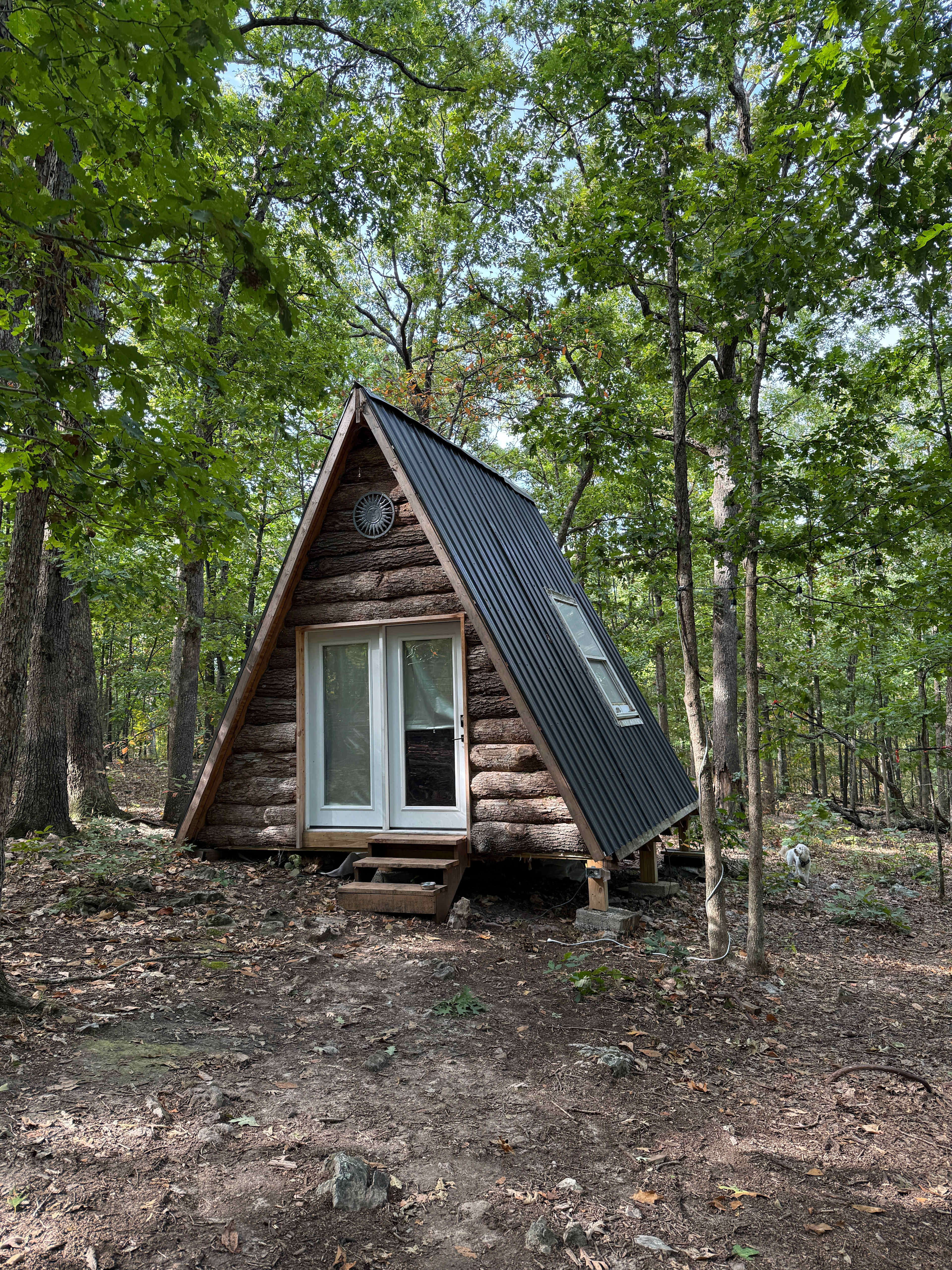 Tiny off grid A frame in the woods