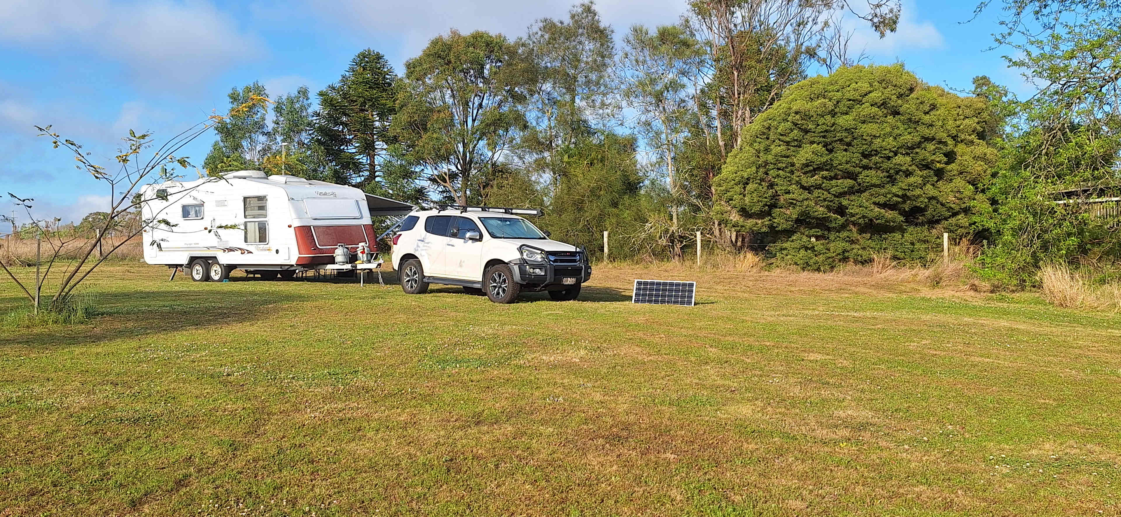 Our quiet campsite tucked away in the top corner