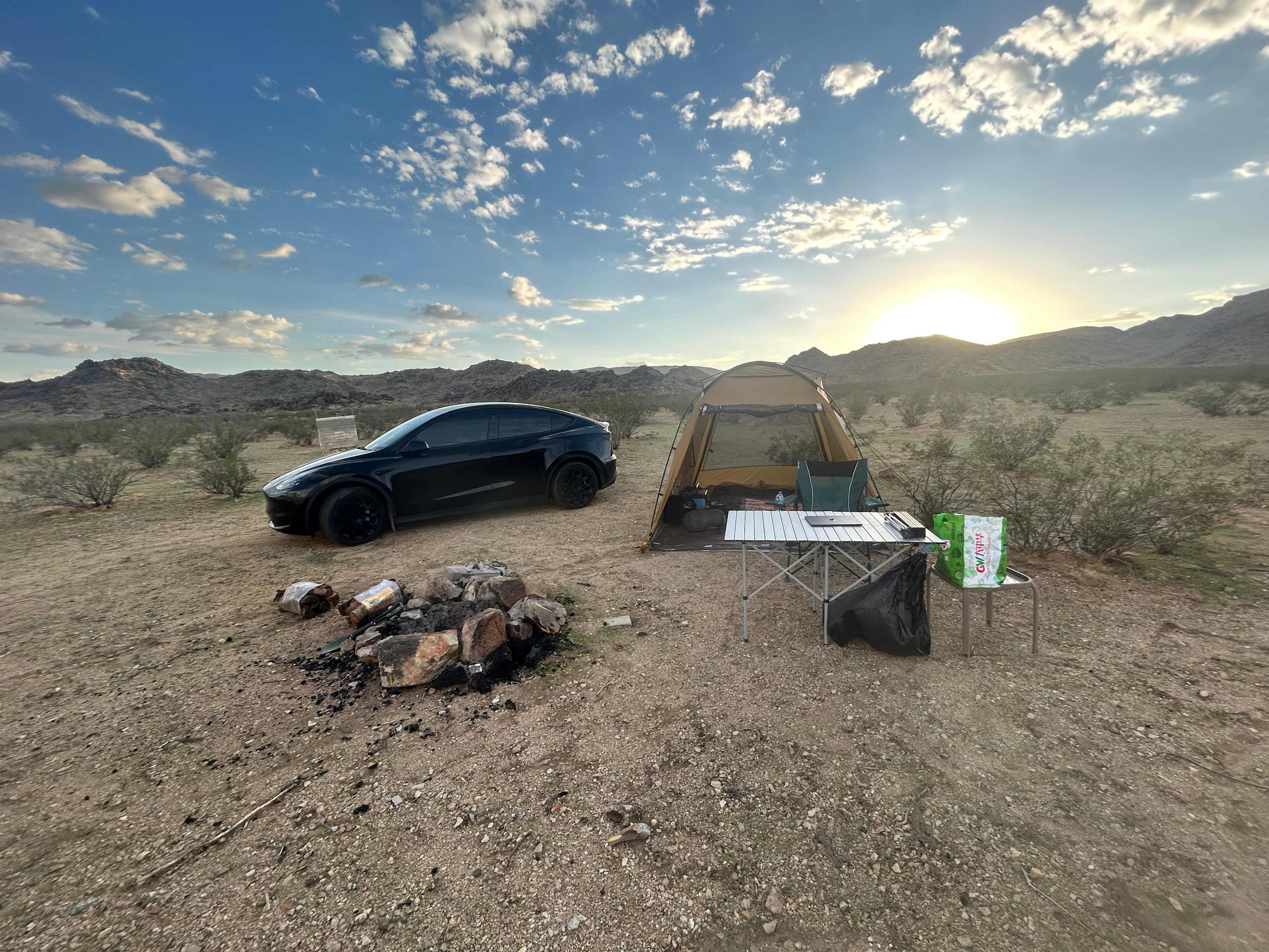 Mojave Moonlight Camping