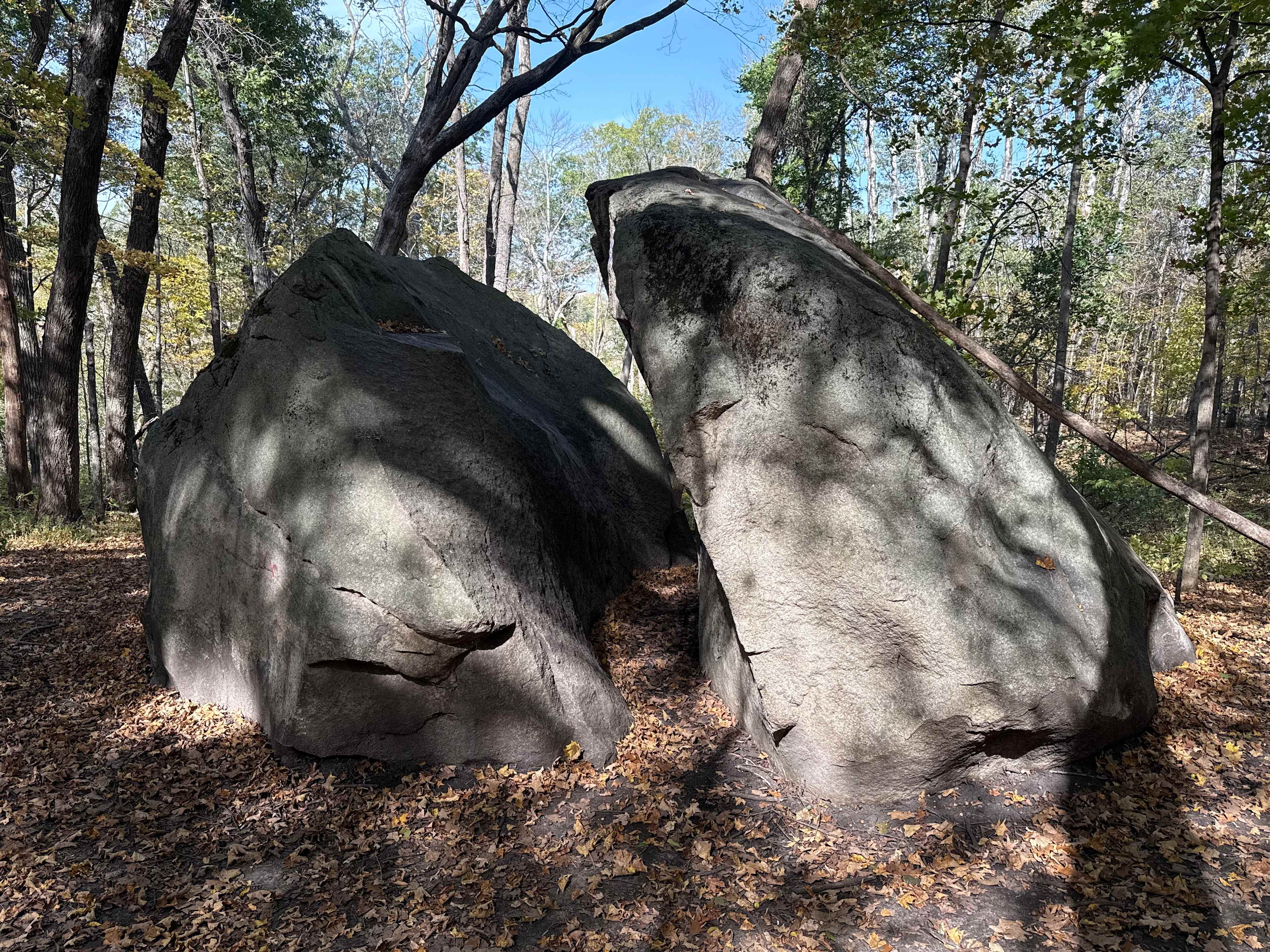 Split Rock. Much larger in person. A short hike in Caron Park near the camp sites.