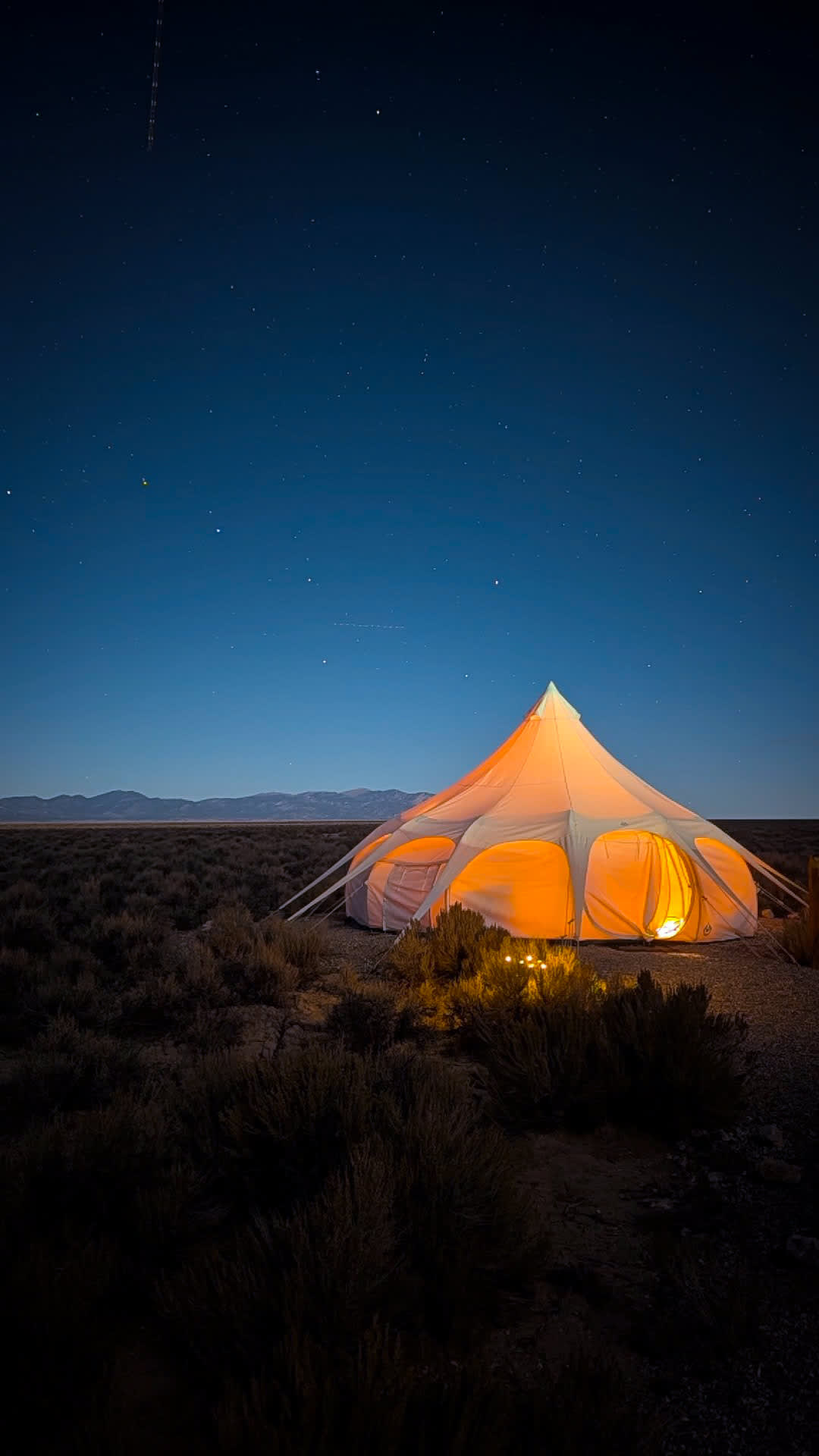 Beautiful camp in moonlight 