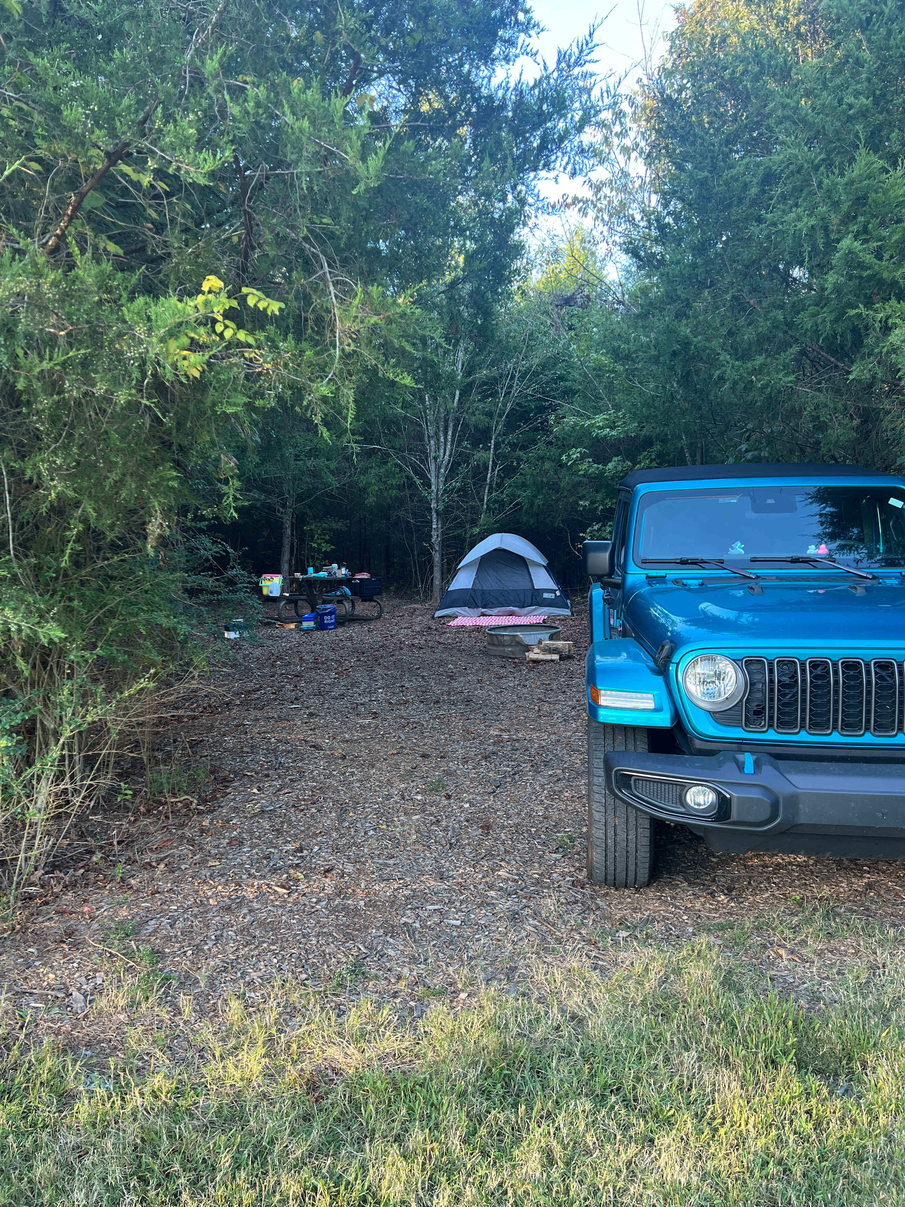 Pond A site tucked back for privacy 