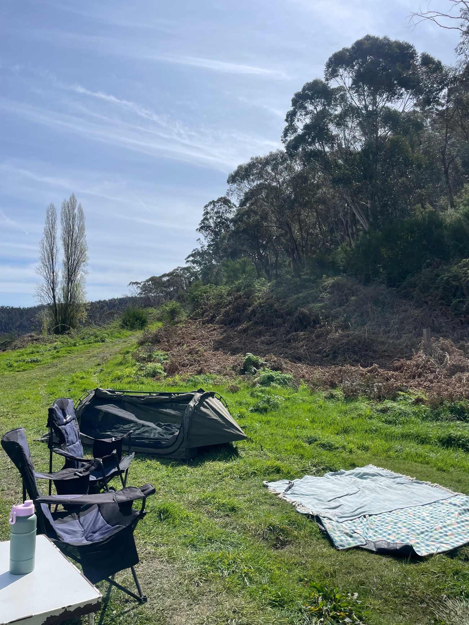 Look up on a large mountain behind Lithgow.