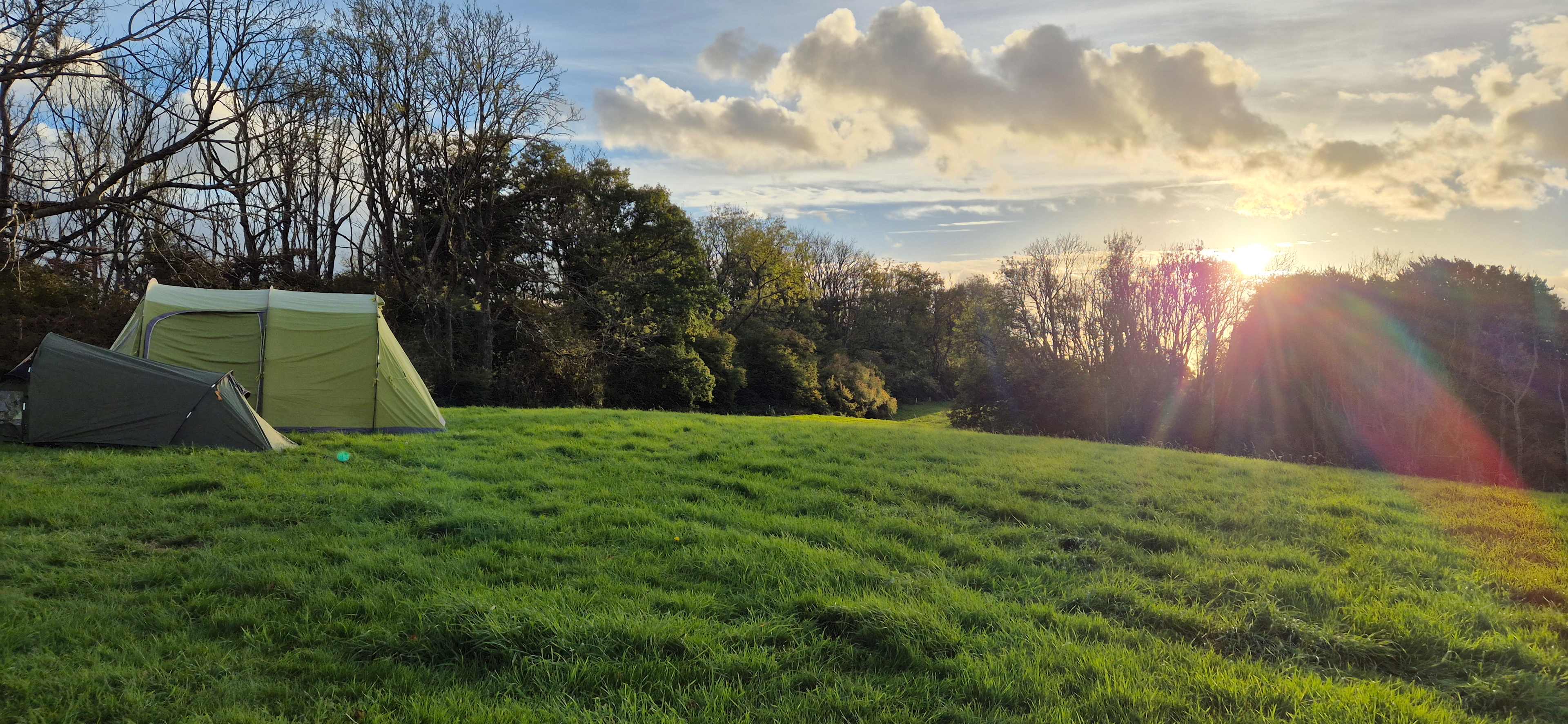 Sunset over the site