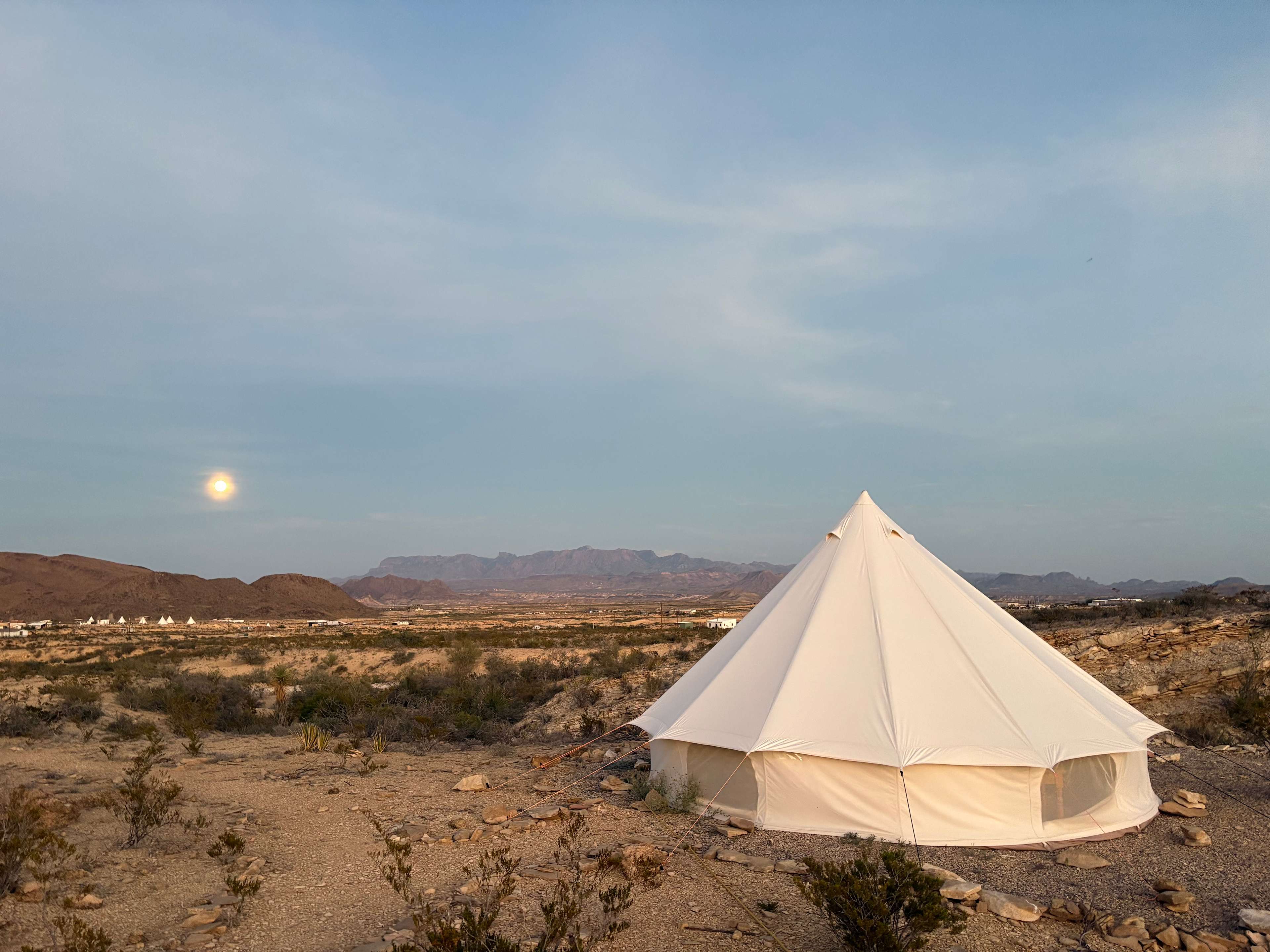 Your view of you stay in the bell tent!