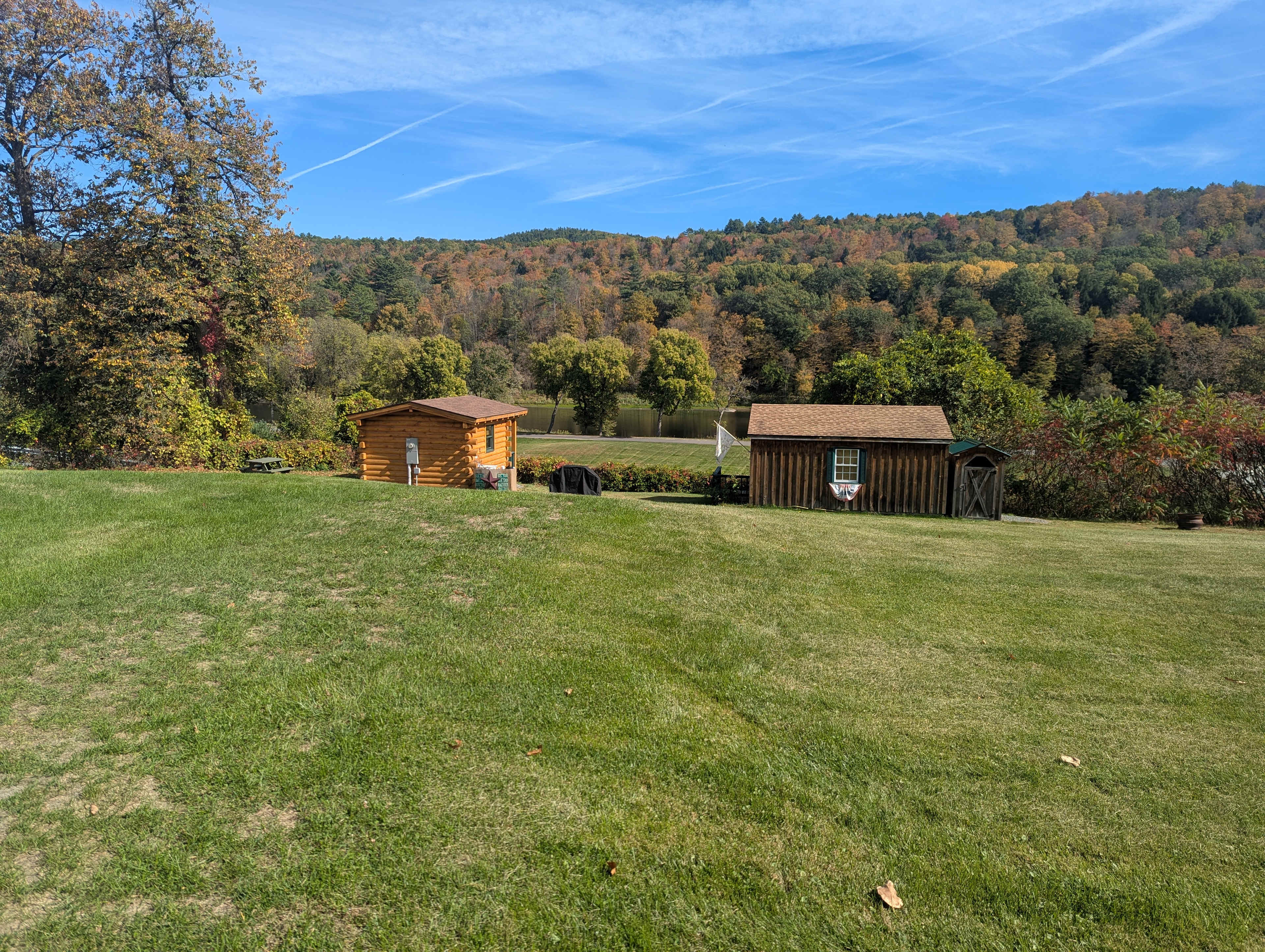 We stayed in the smaller cabin to the left