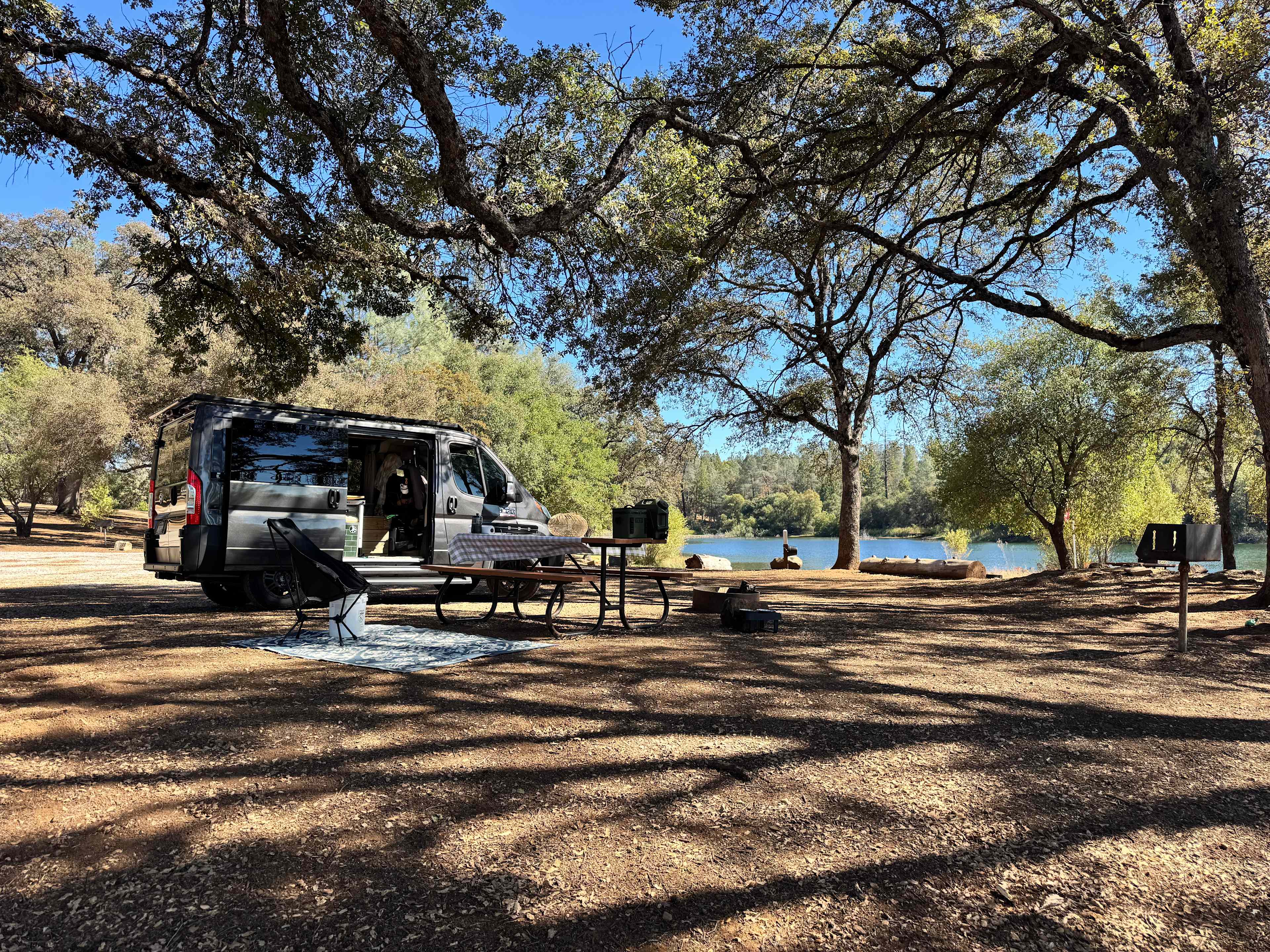 Have to bring kayak, or paddle boards. Perfect little lake for water sports.
