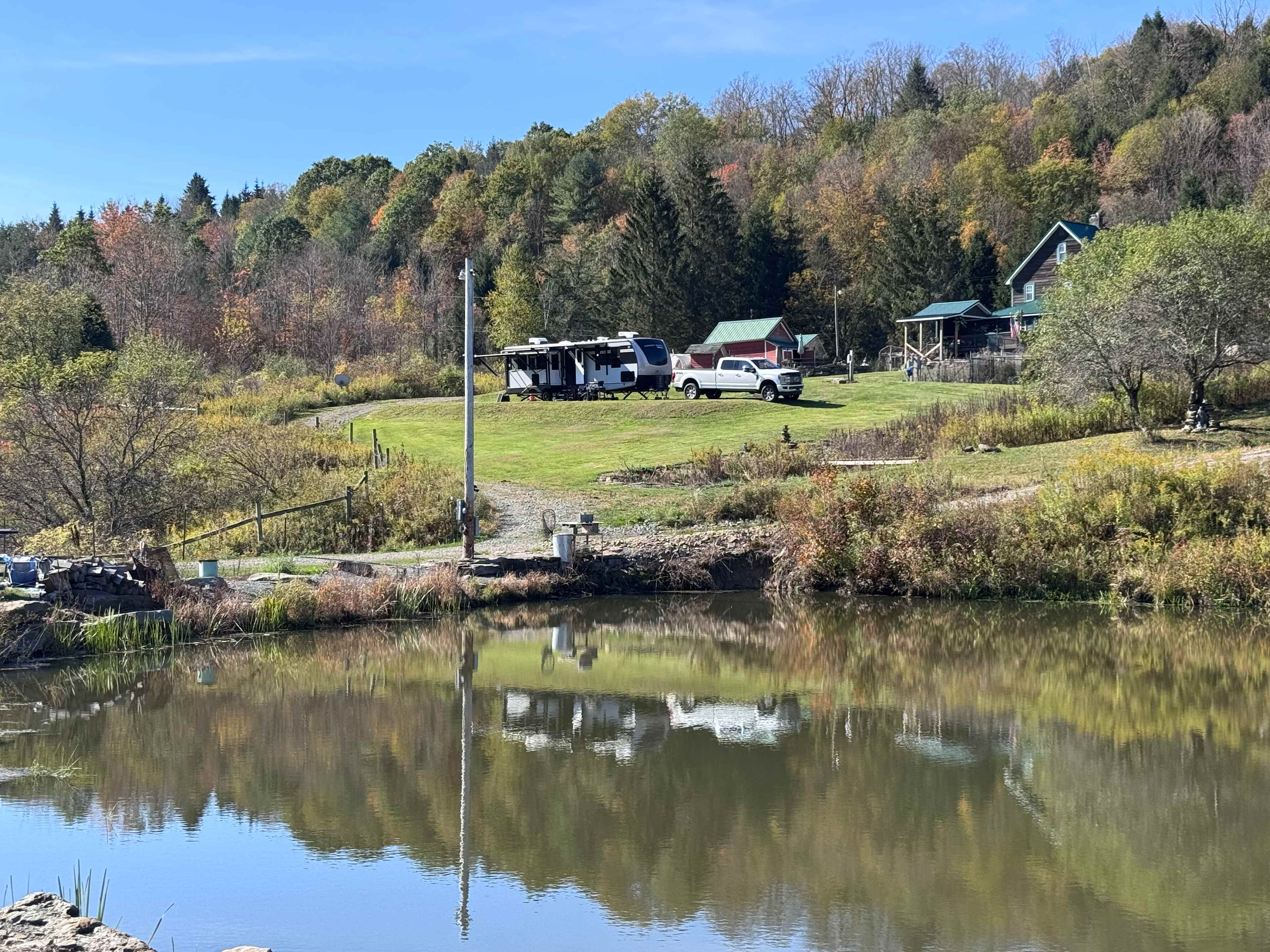 Pond looking at campsite