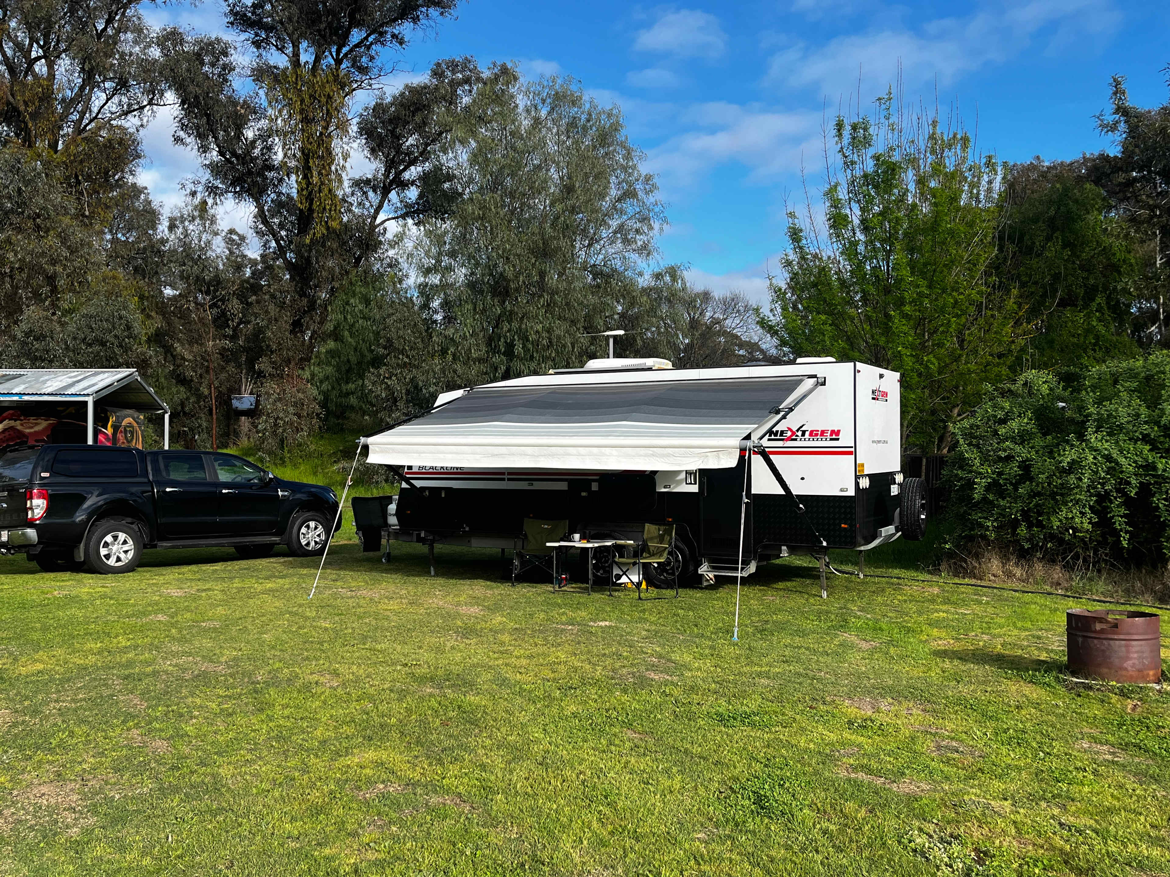 Set up at the powered site