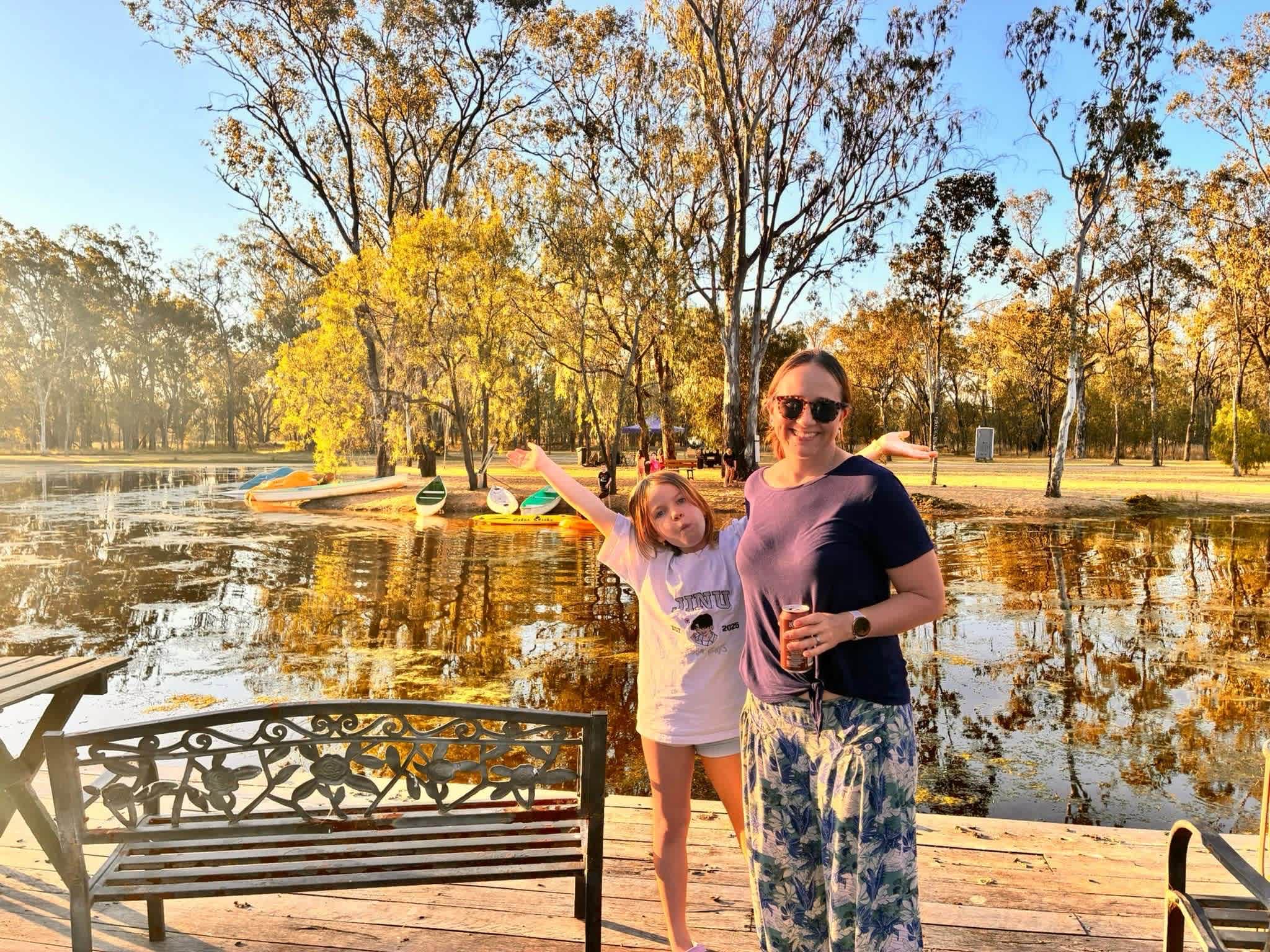 Lagoon with kayaks available to use