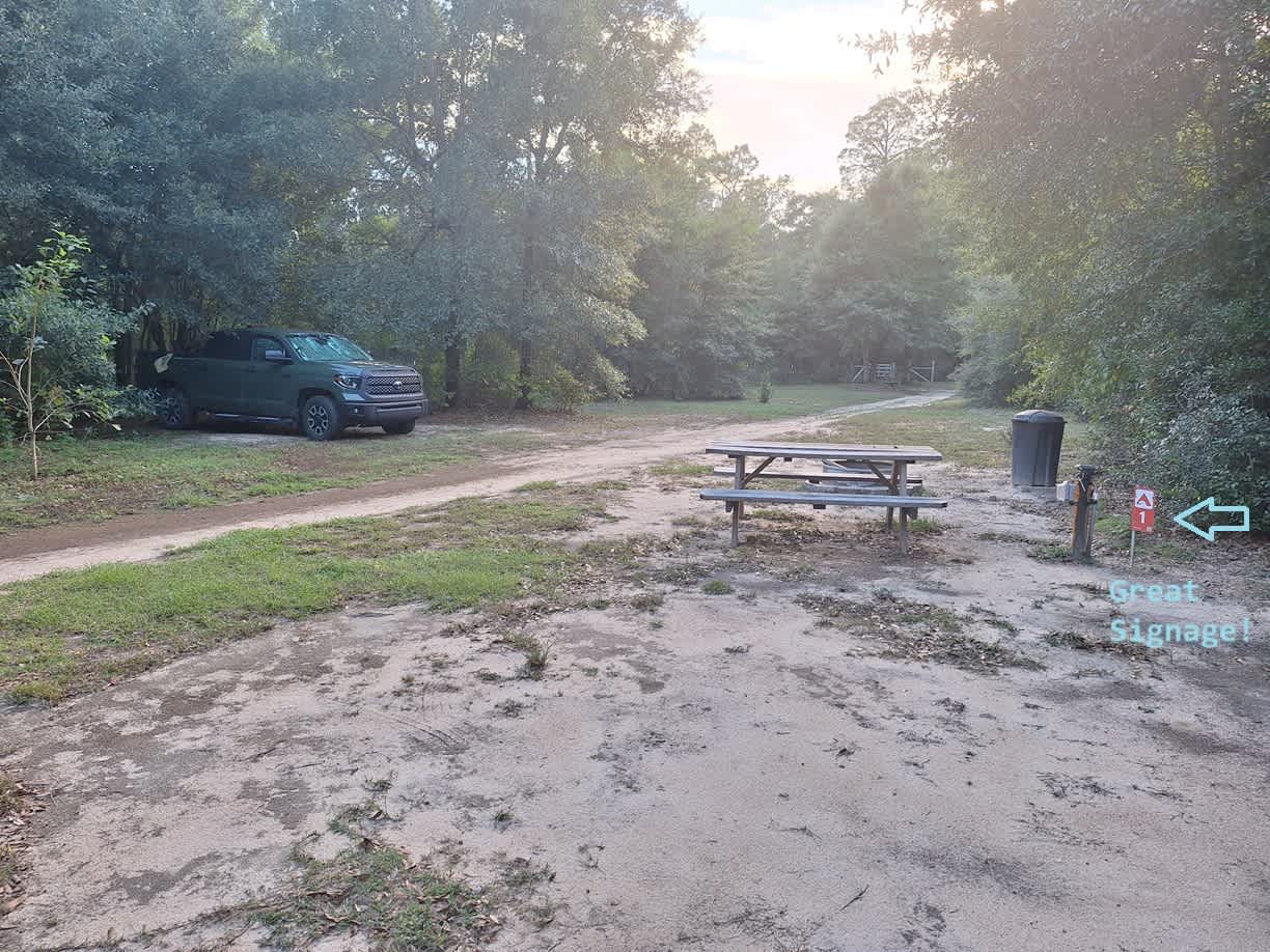 At Tent Site 1, Great signage! They have lots of details like this addressed