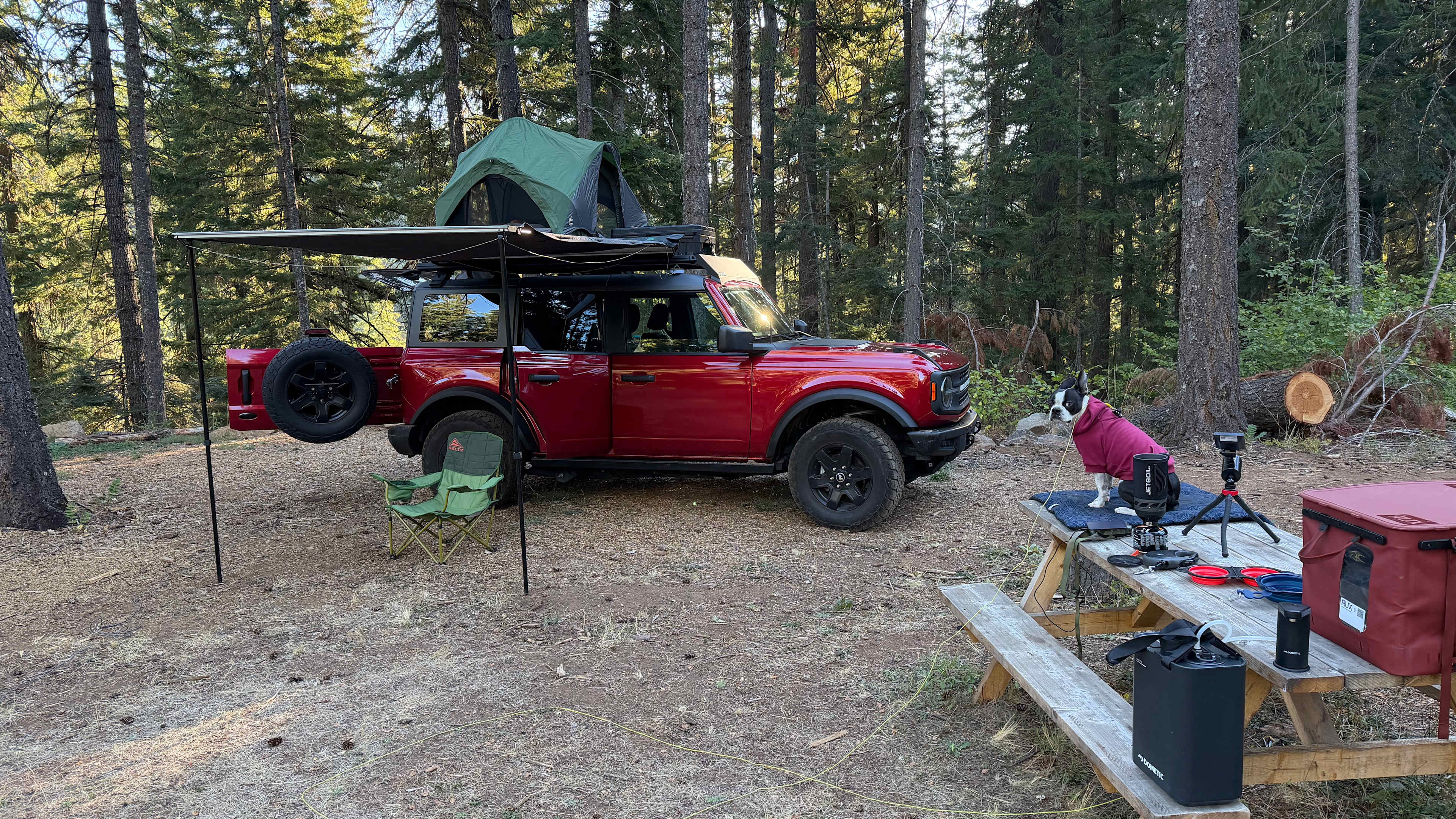 Elderberry Flats, with a nice wooded canyon on the other side of my rig.