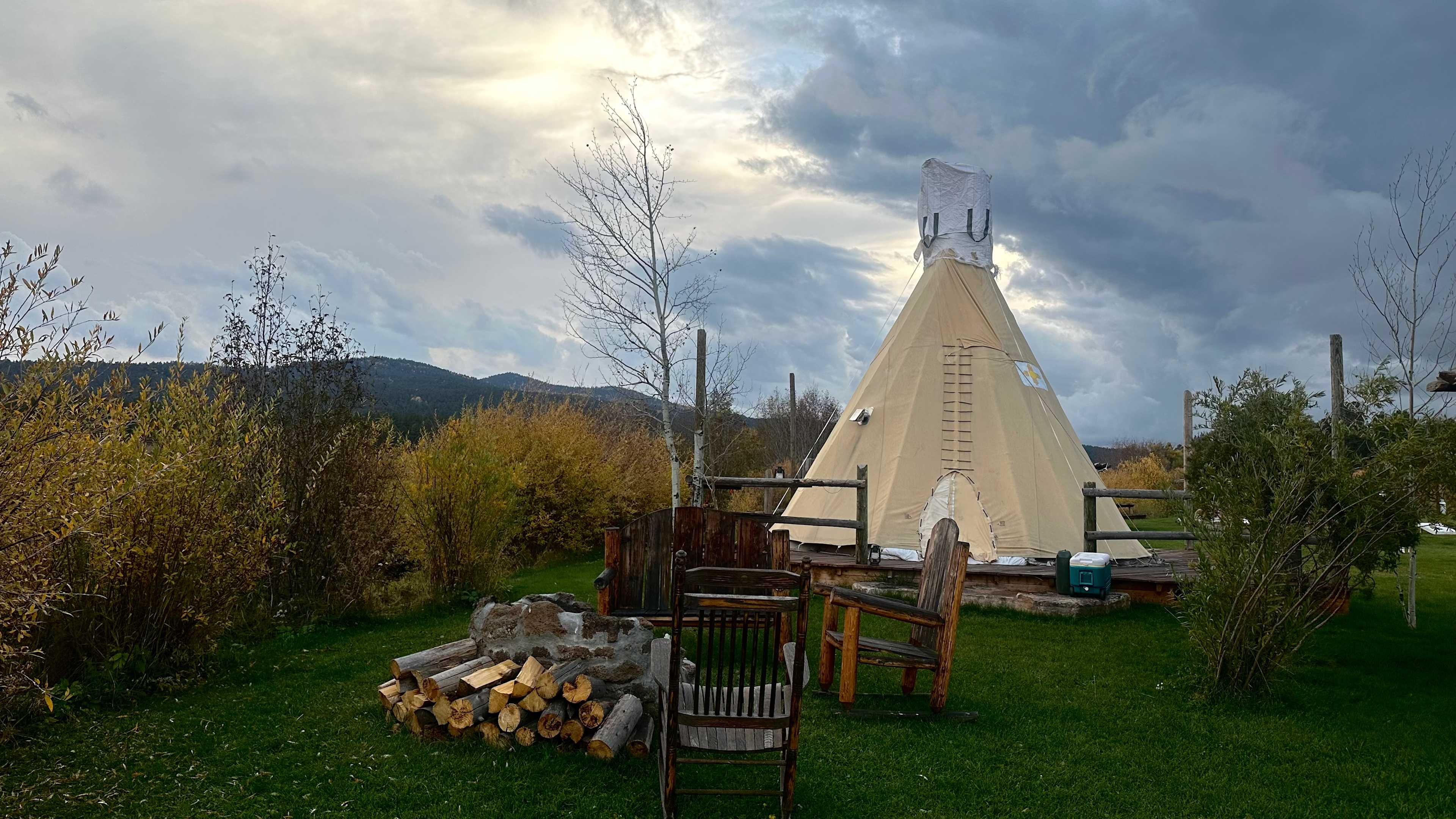 Creekside Glamping Tipis on Off-Grid, 70 Acre Working Ranch