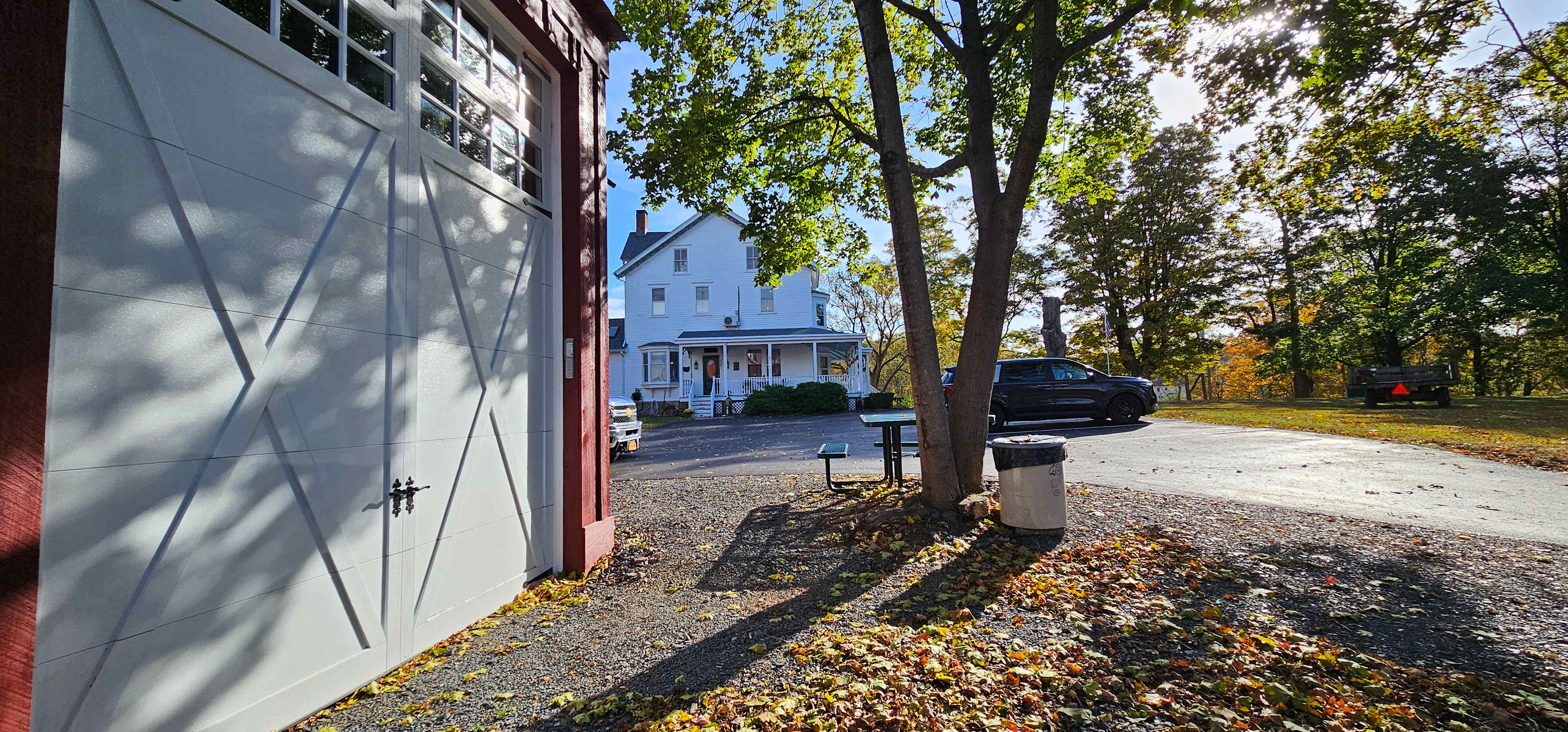 Lovely view of Dominion House at a comfortable distance for sound and privacy