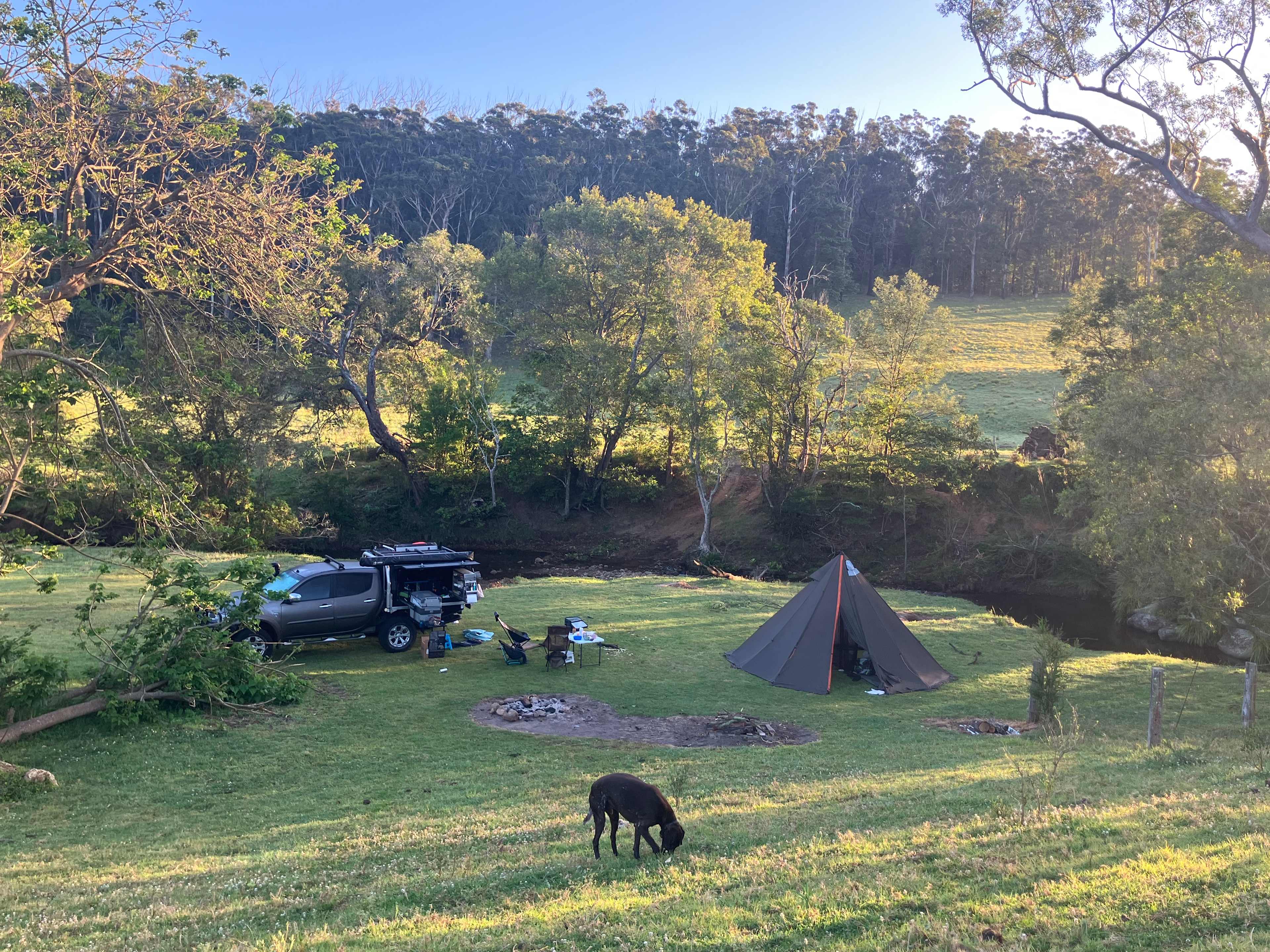 Our set up with our PAST Outdoors Tipi. Super peaceful spot!