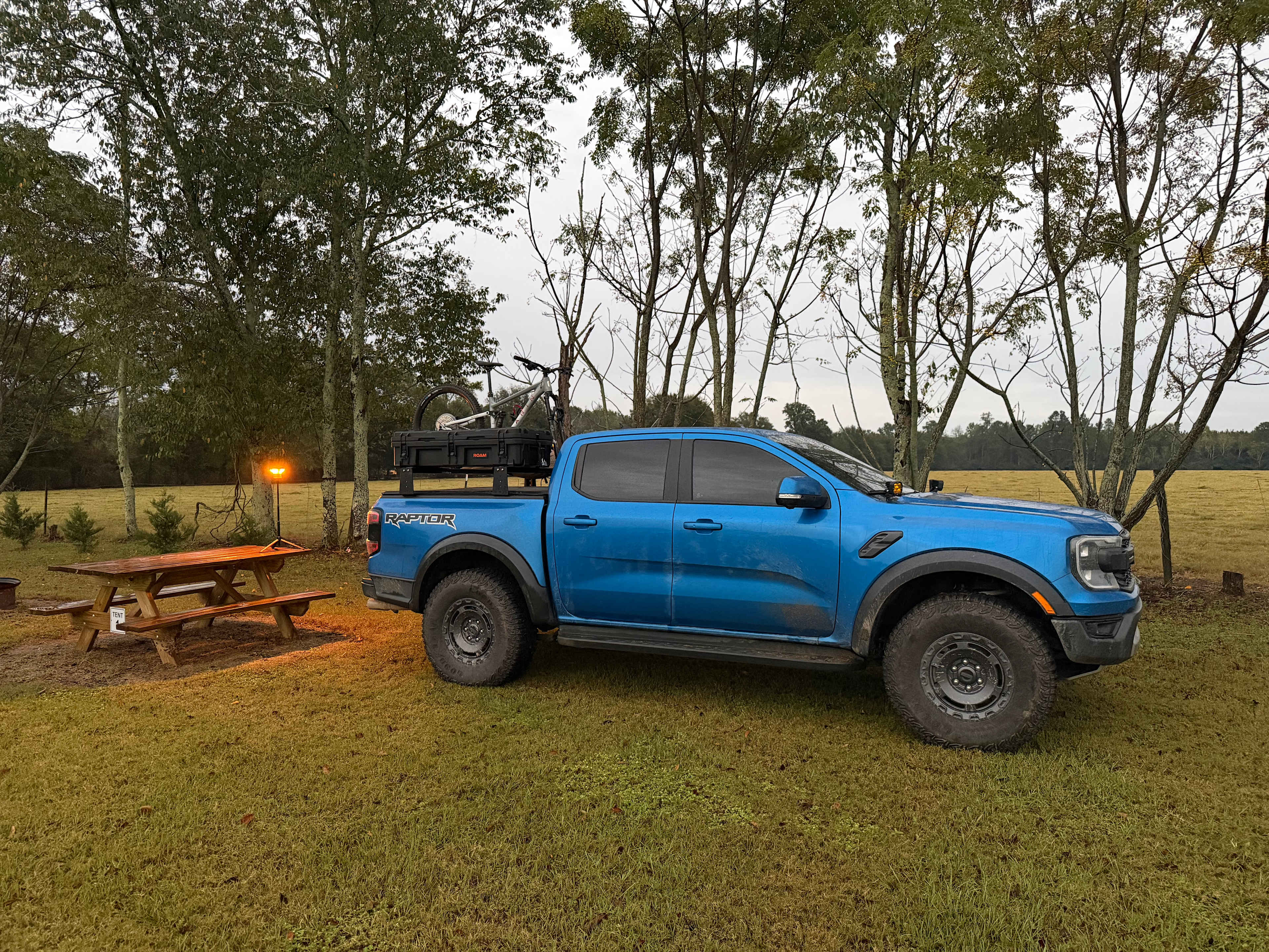 Picnic table and fire ring