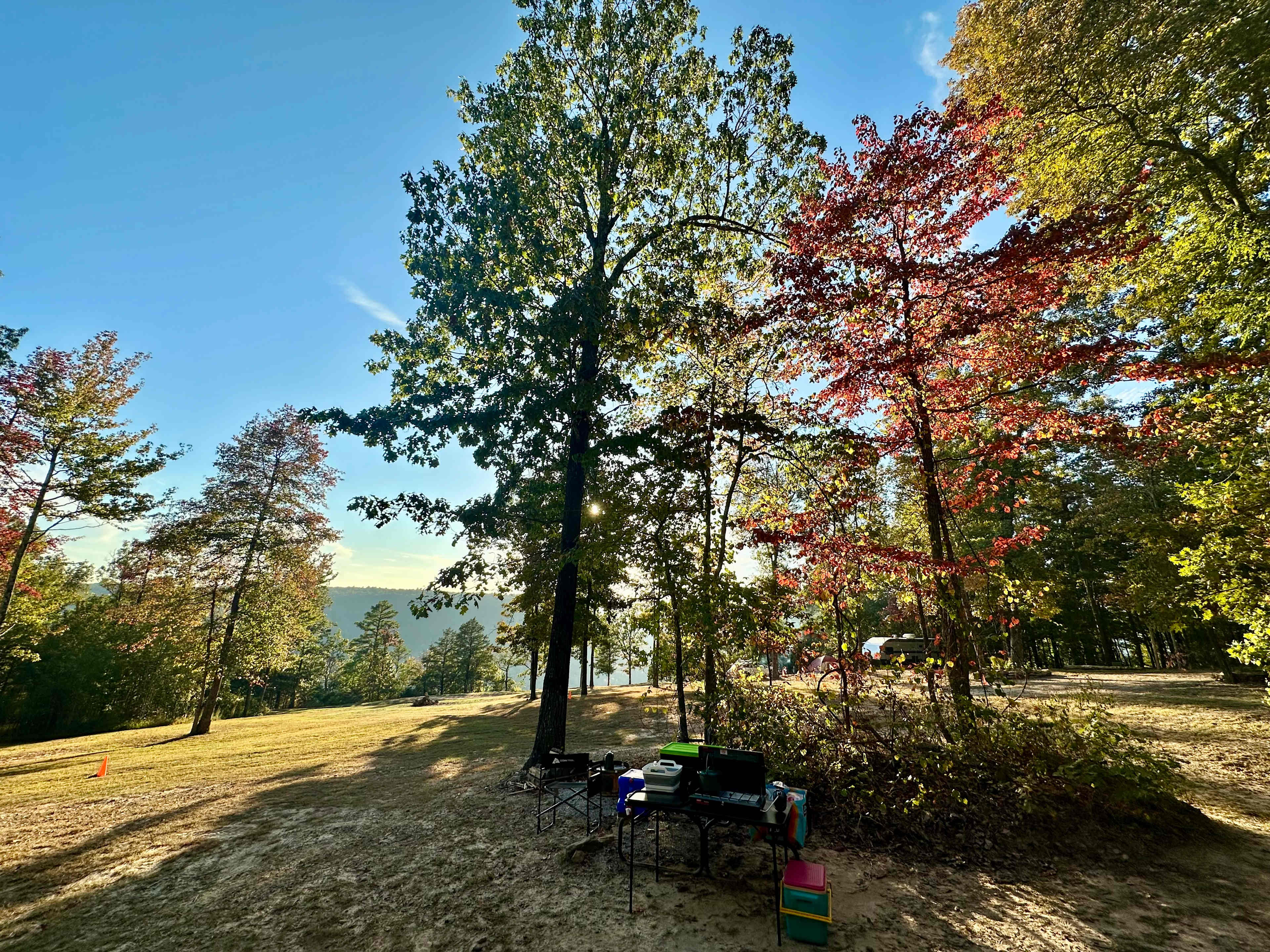 A view of the other campsites from ours! It’s nice to have some trees between them.