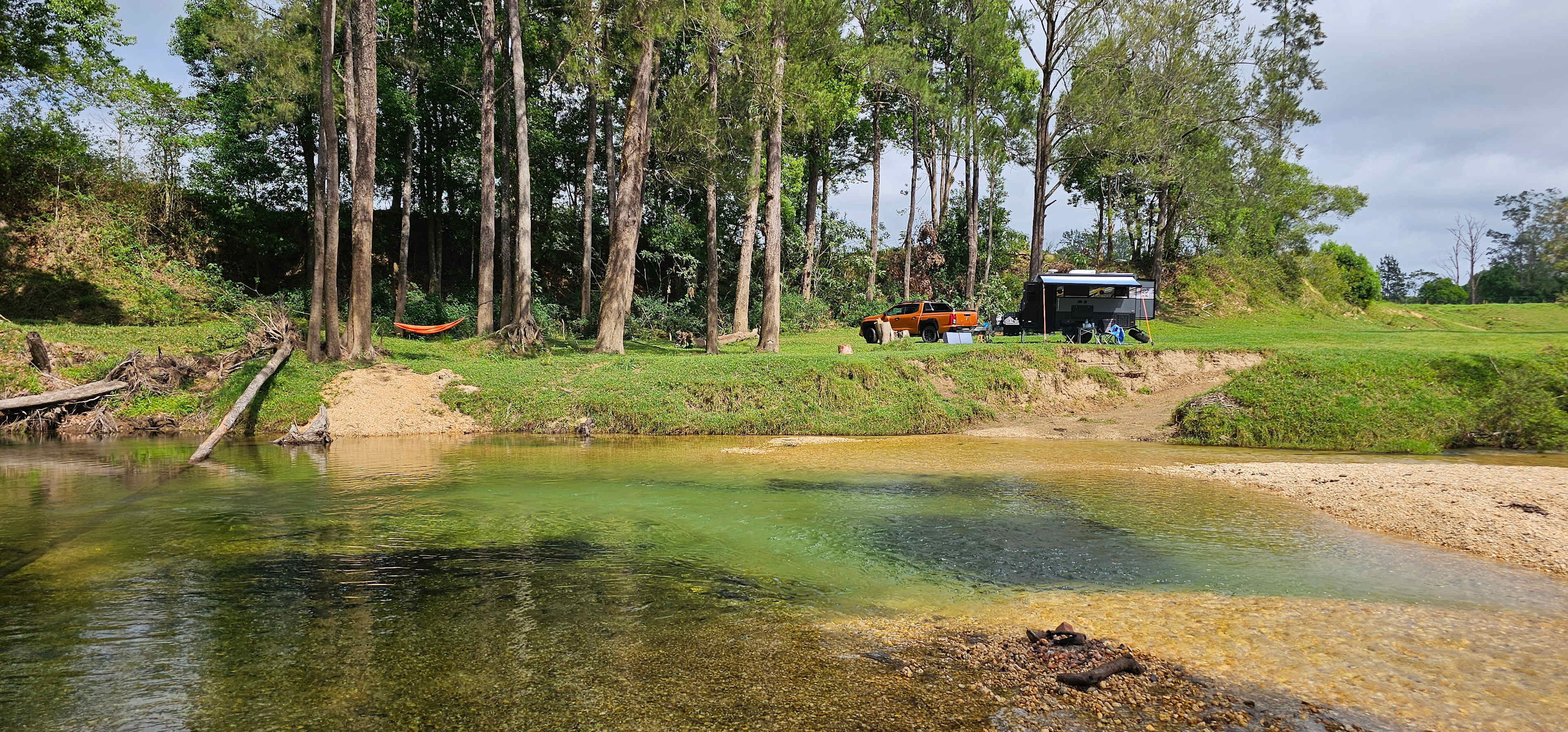 Riverside camping. Great swimming.