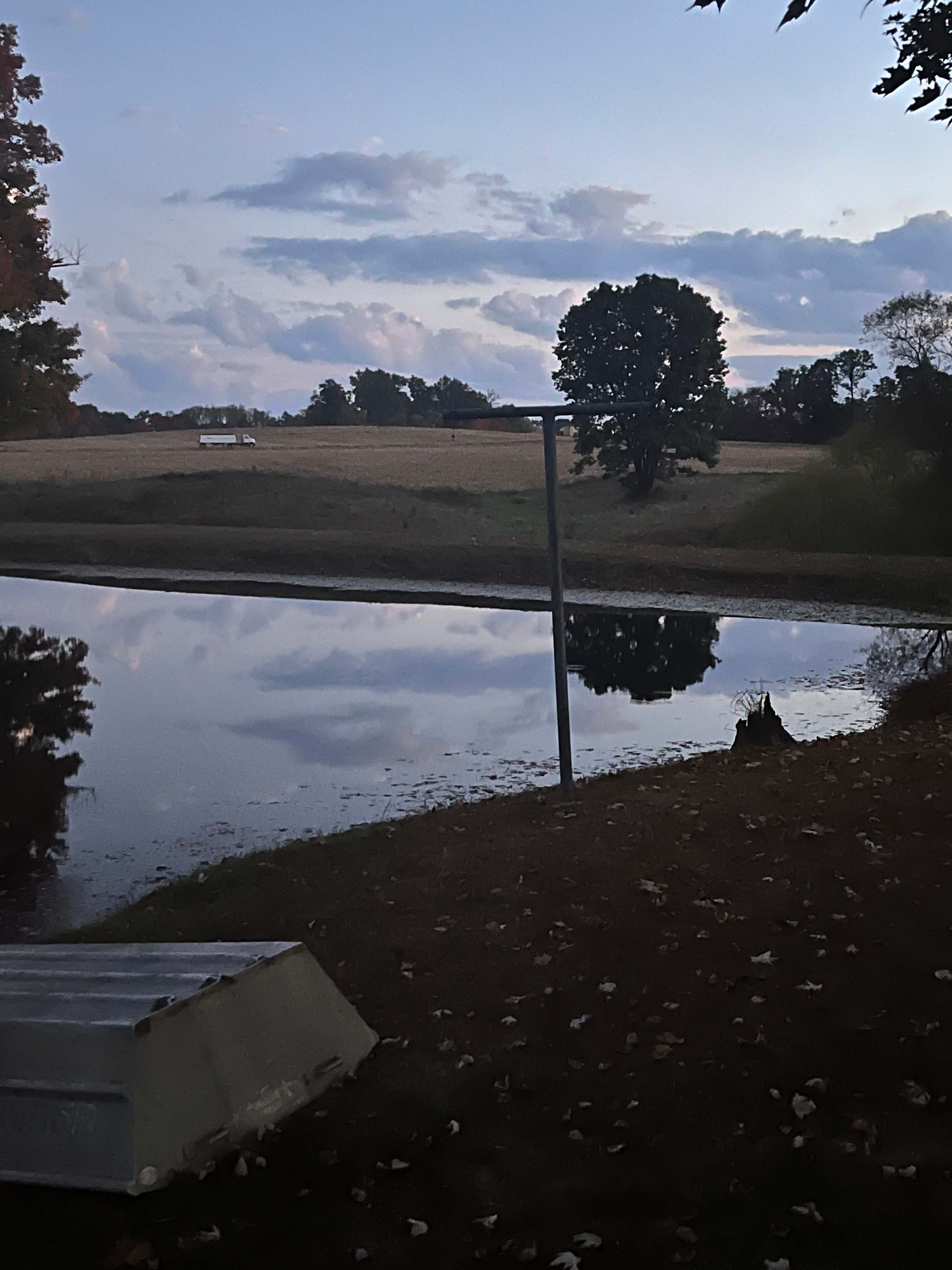 Early morning pond fishing