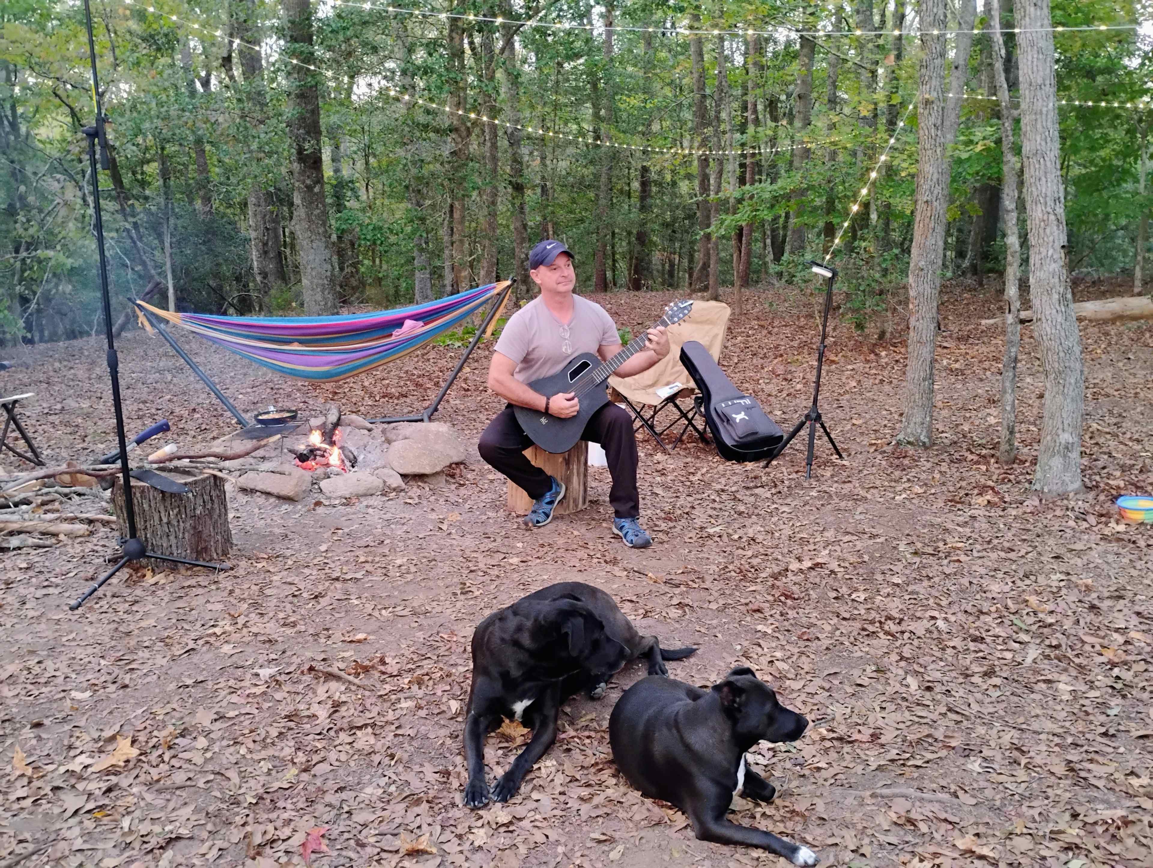 Space for our tent, the food prep area chairs, a hammock, and still lots of space to roam.