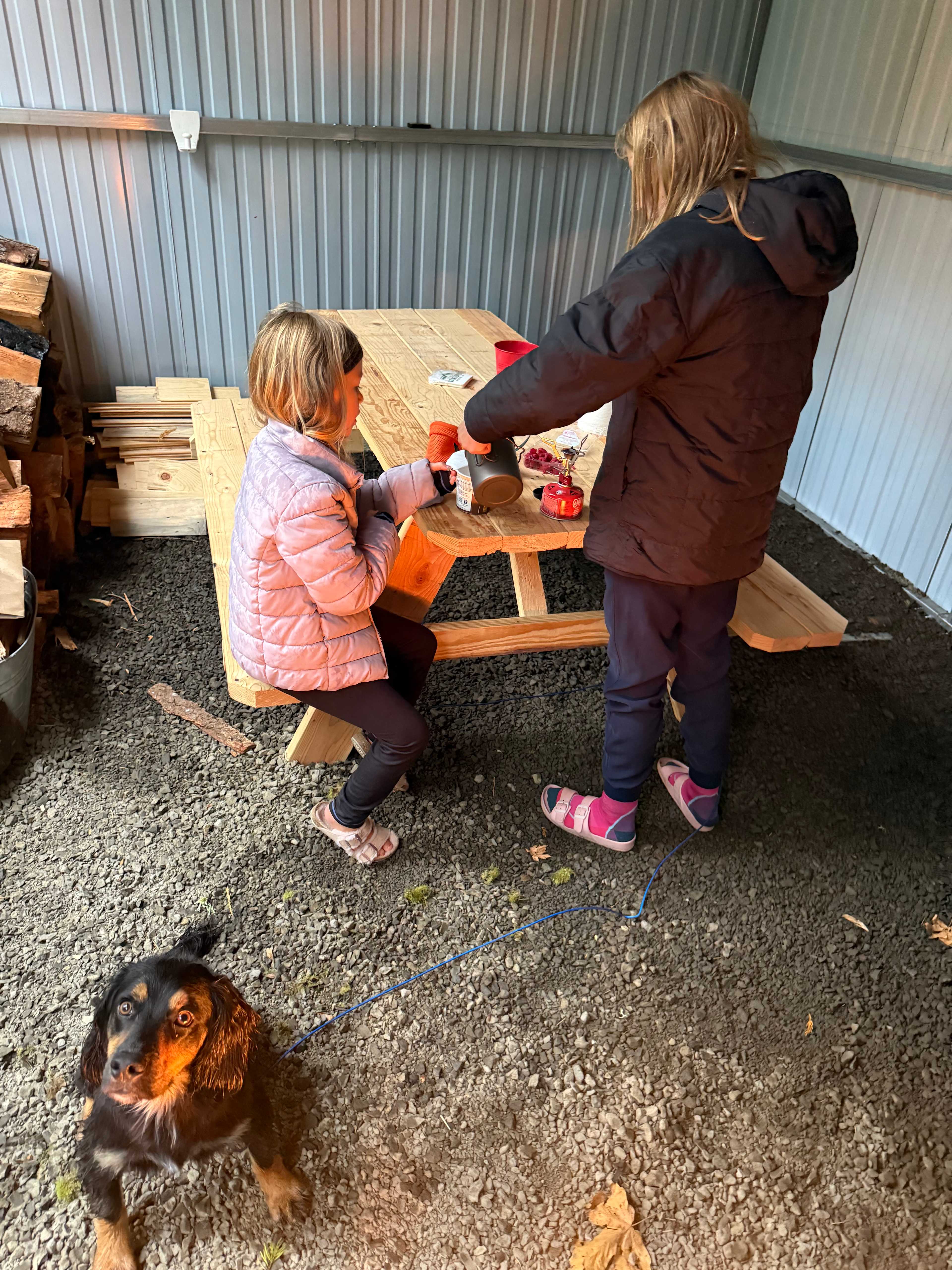 Nick clean picnic table. Not sure what the remote in the awning was for but it didn’t appear to work on anything-lights? 