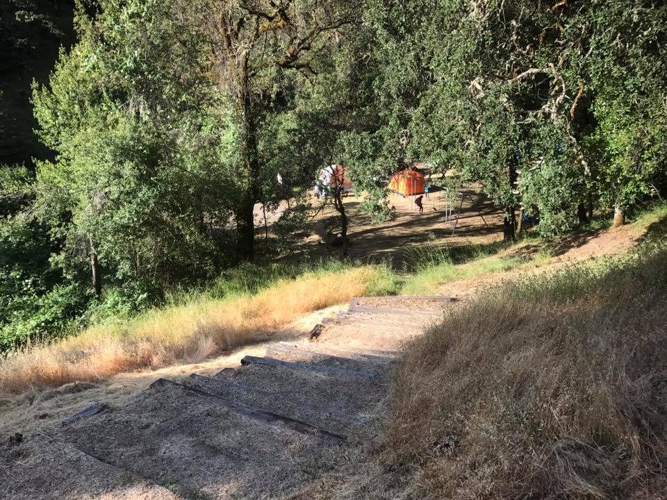 Looking down towards creekside camping 