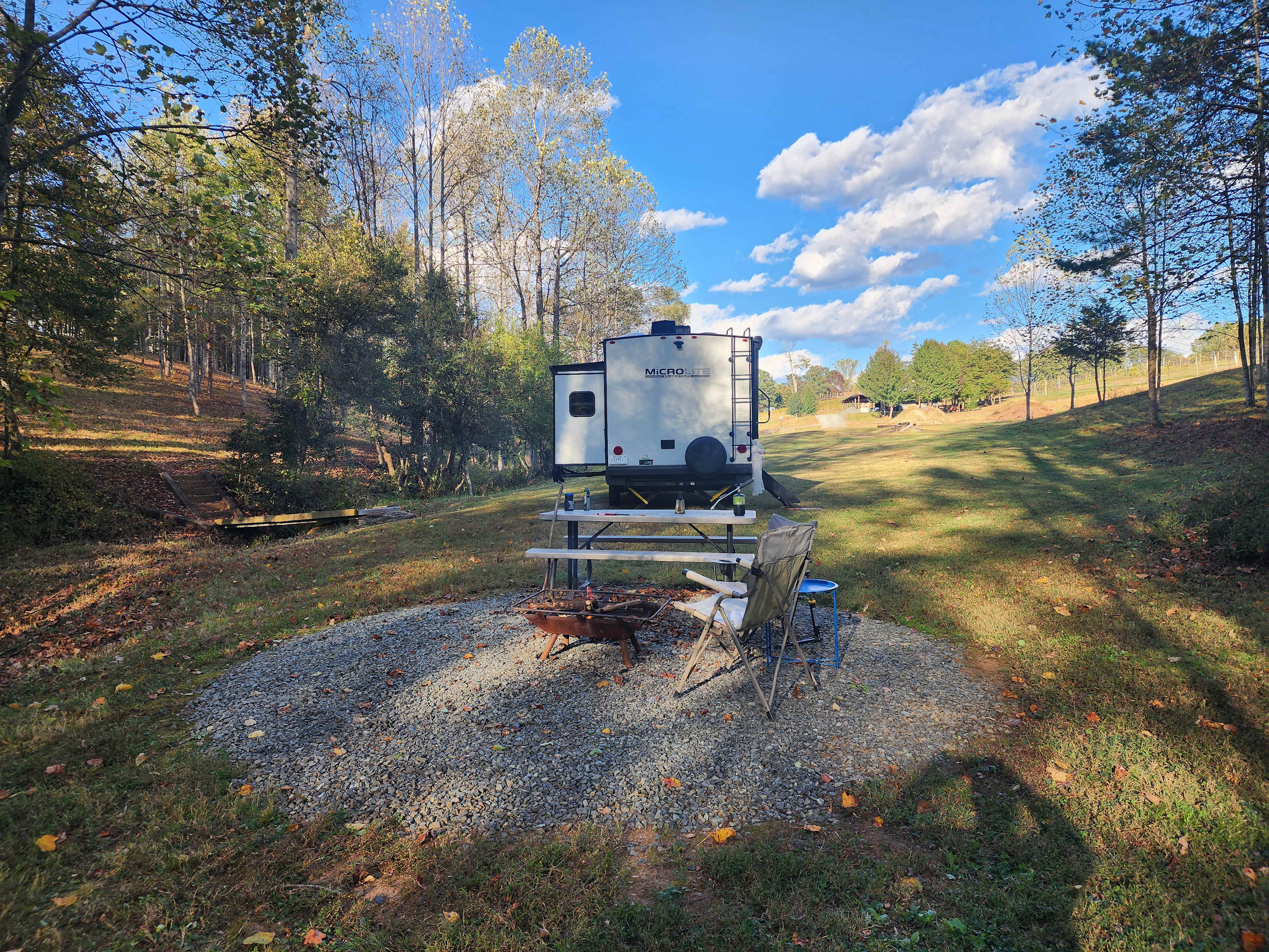 View of site looking up to vineyard