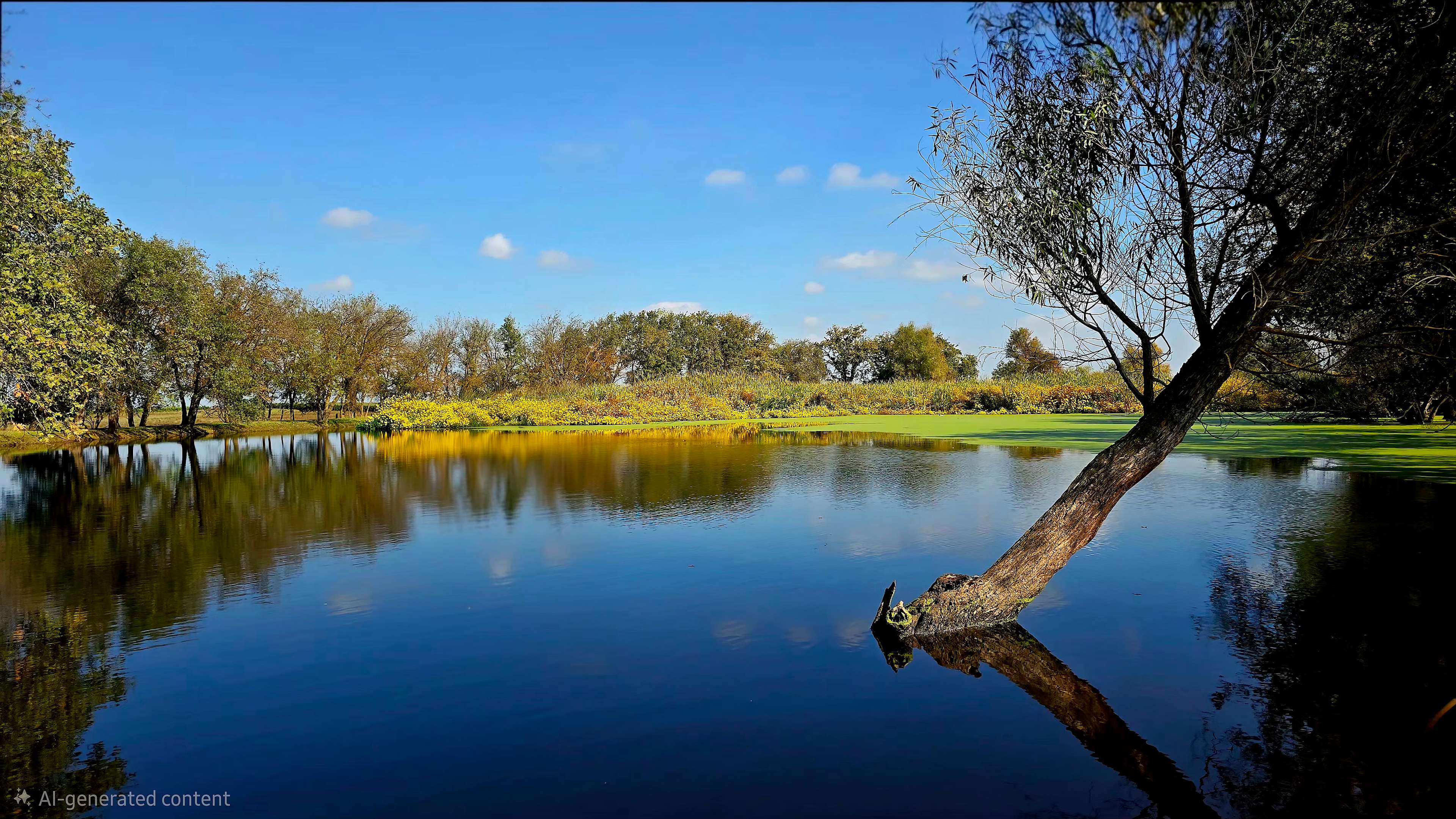 A beautiful pond on the property 