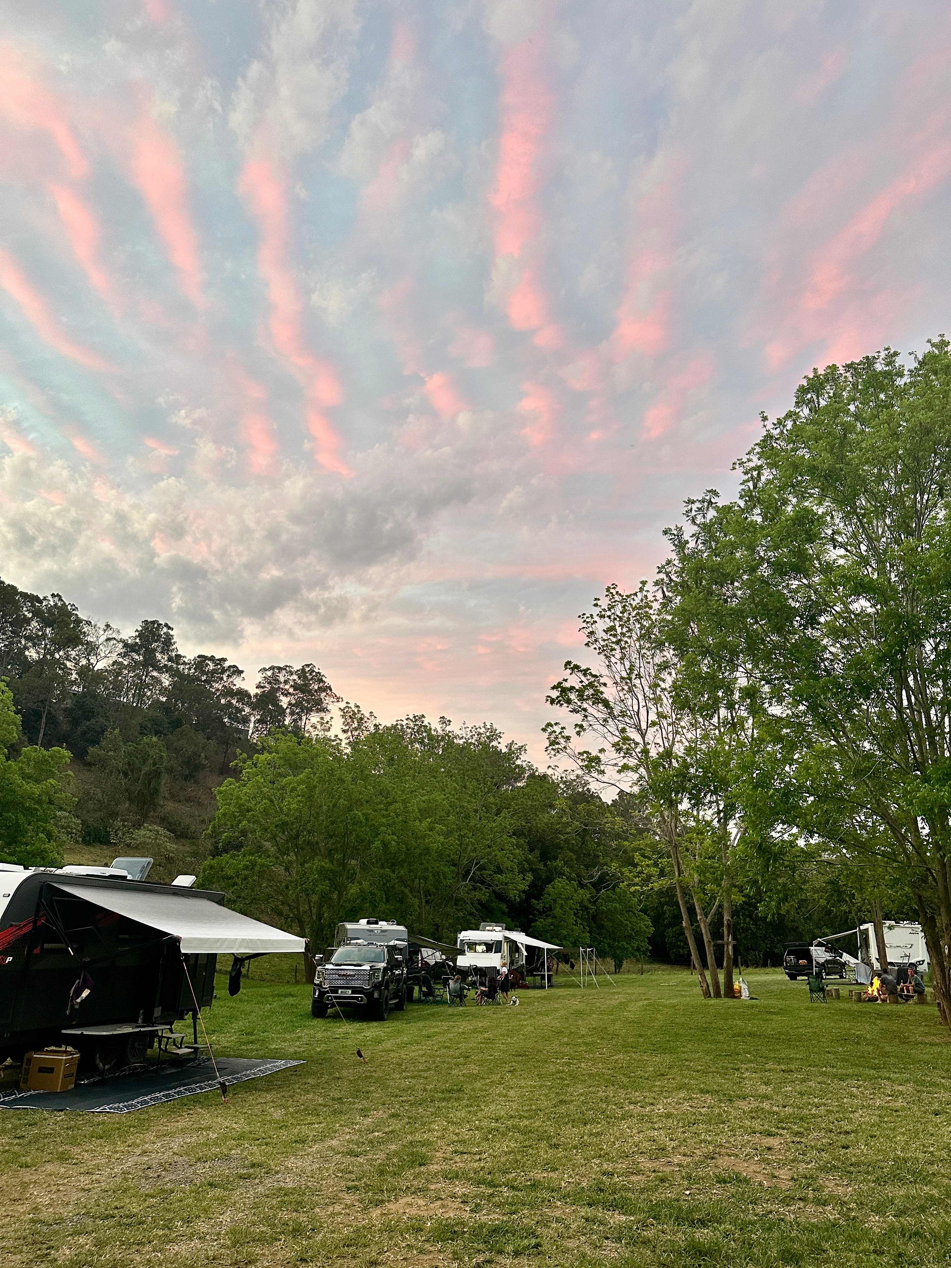 Pretty sunset colours at River View camp