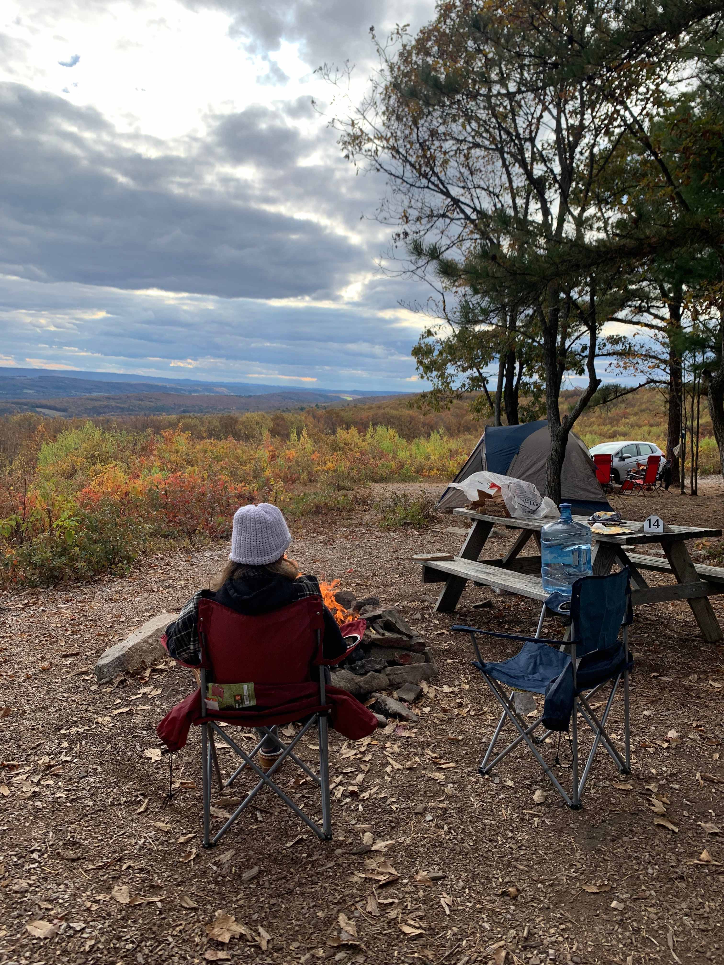 What the site looks like from back of van