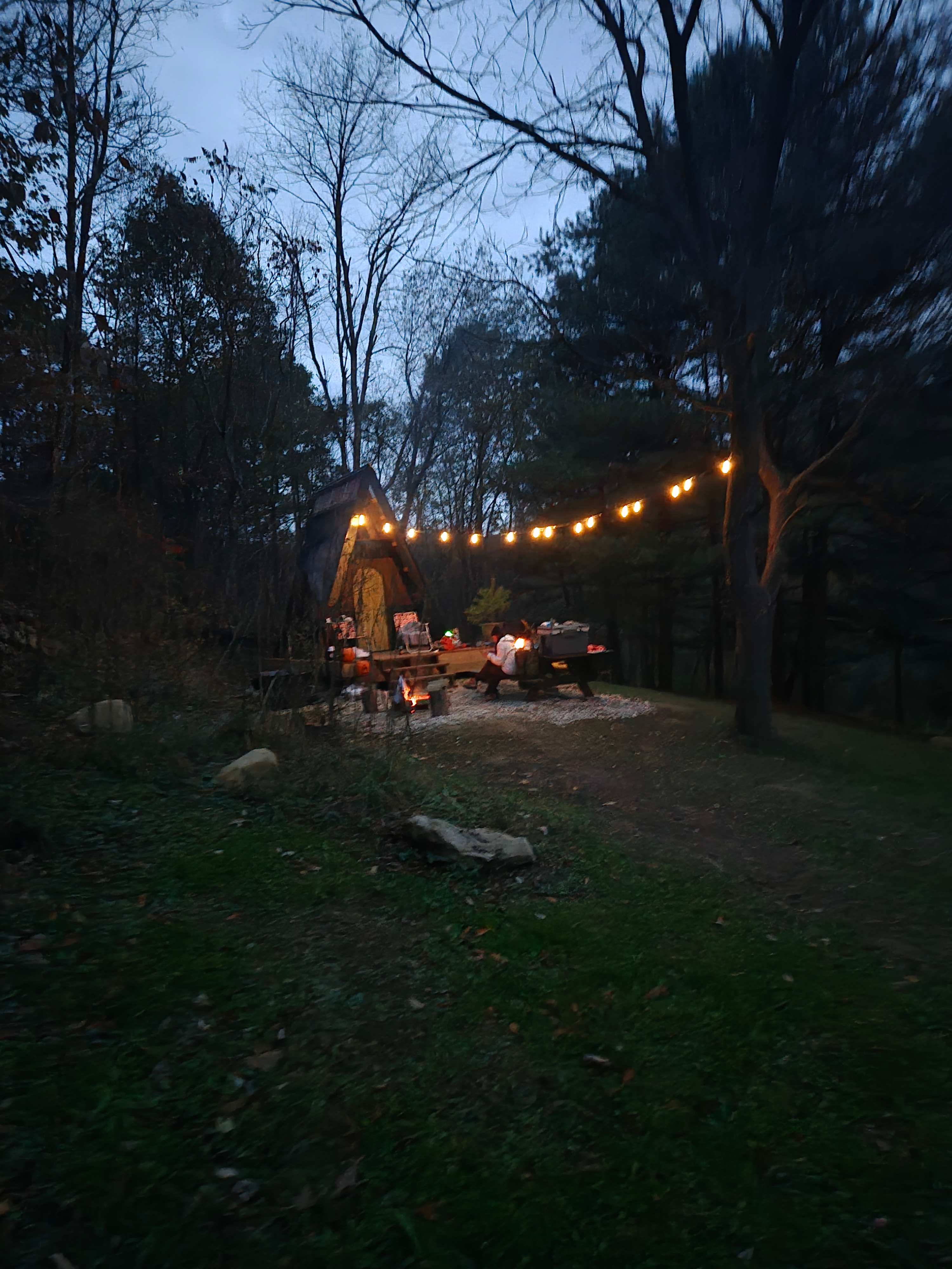 A-frame rustic cabin