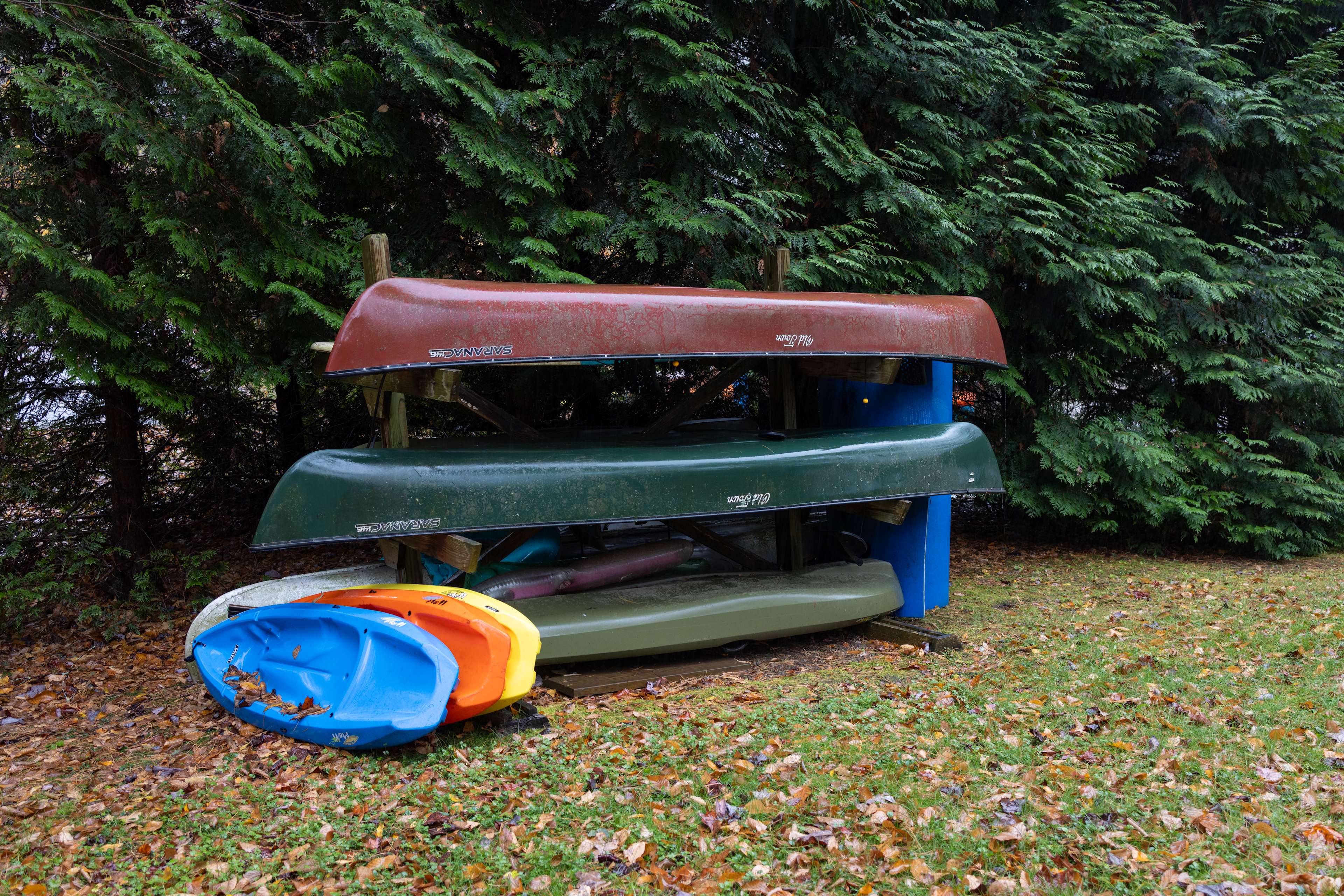 Access to canoes and a dock just a short drive (or walk) from the cabin.