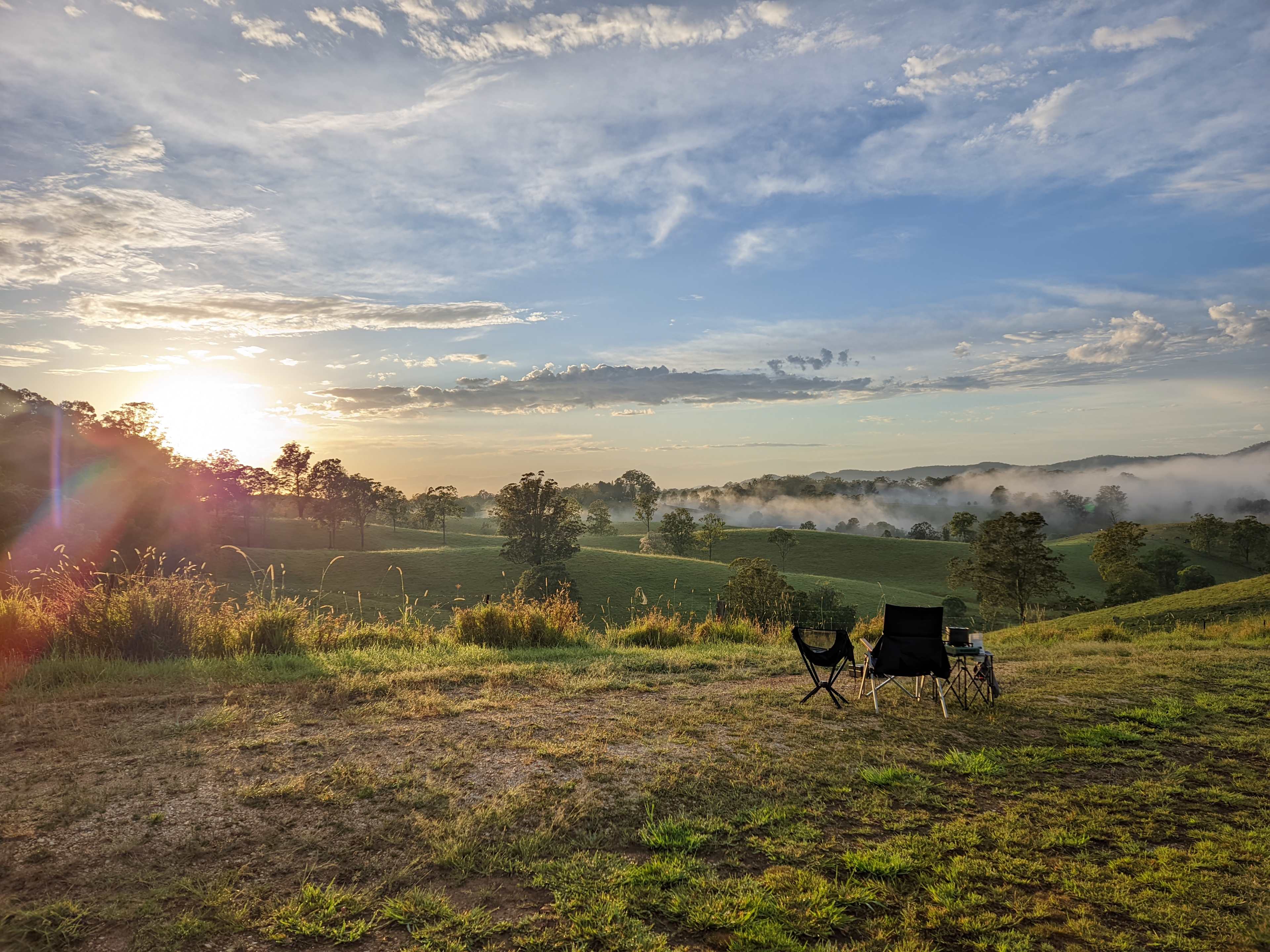 View from top ridge sunrise