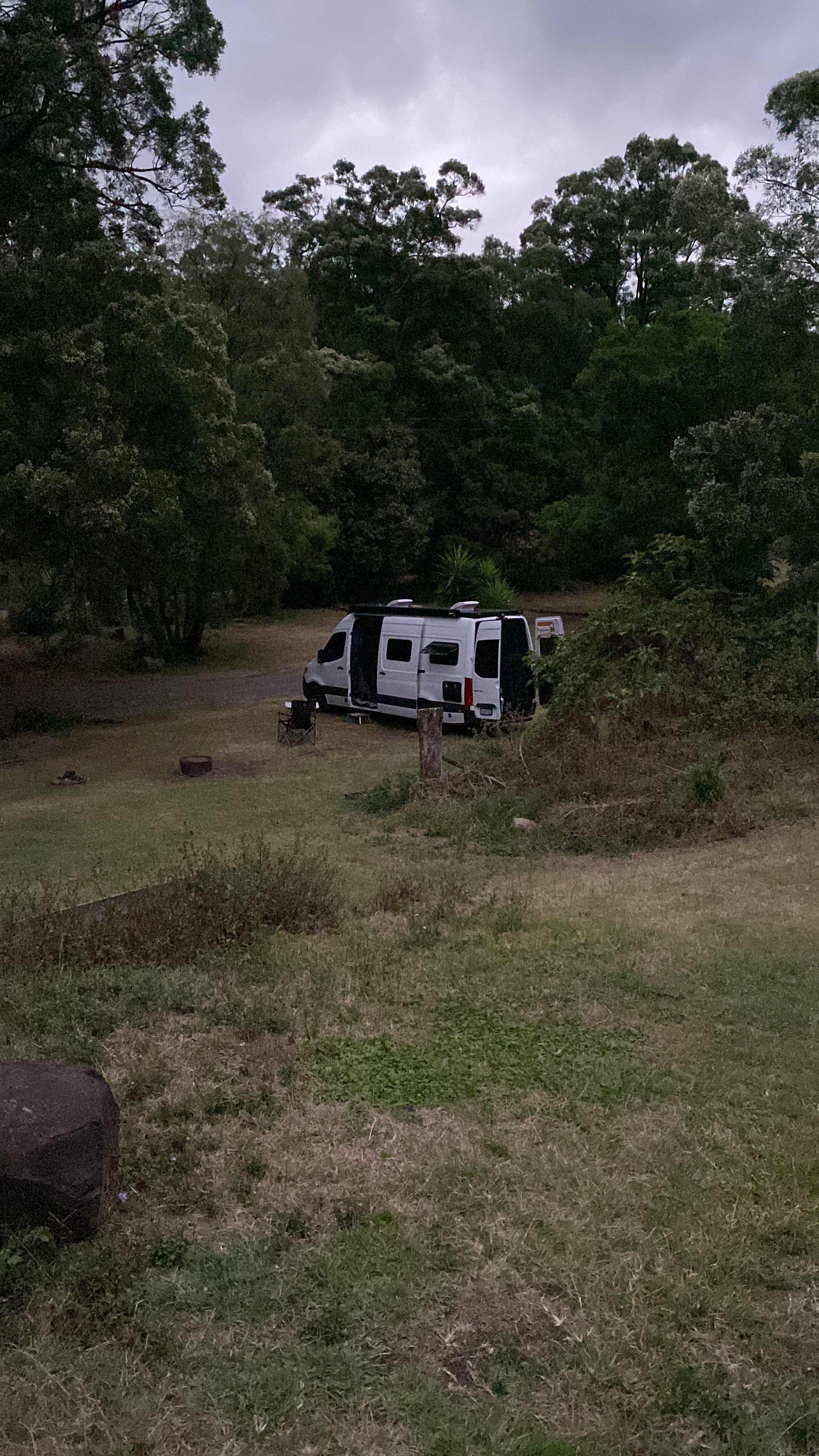 View to site from toilet block