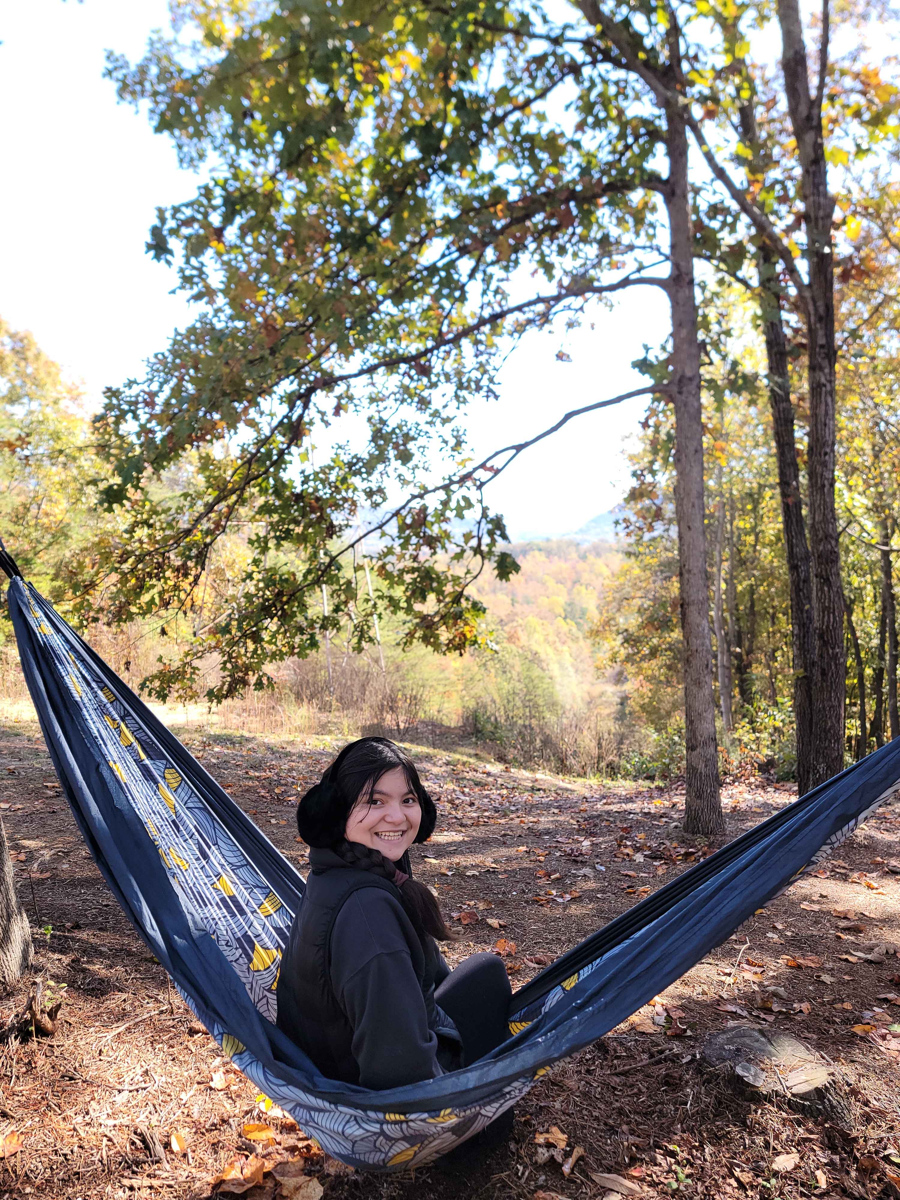 My daughter enjoying the hammock