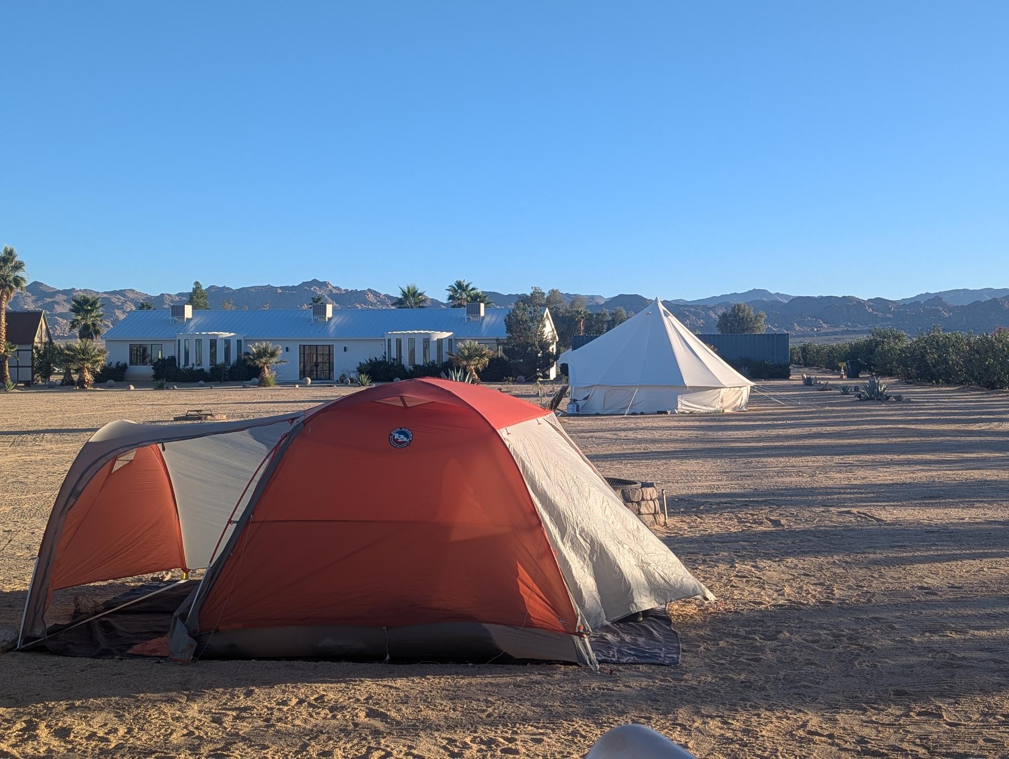 our tent at the back of the property