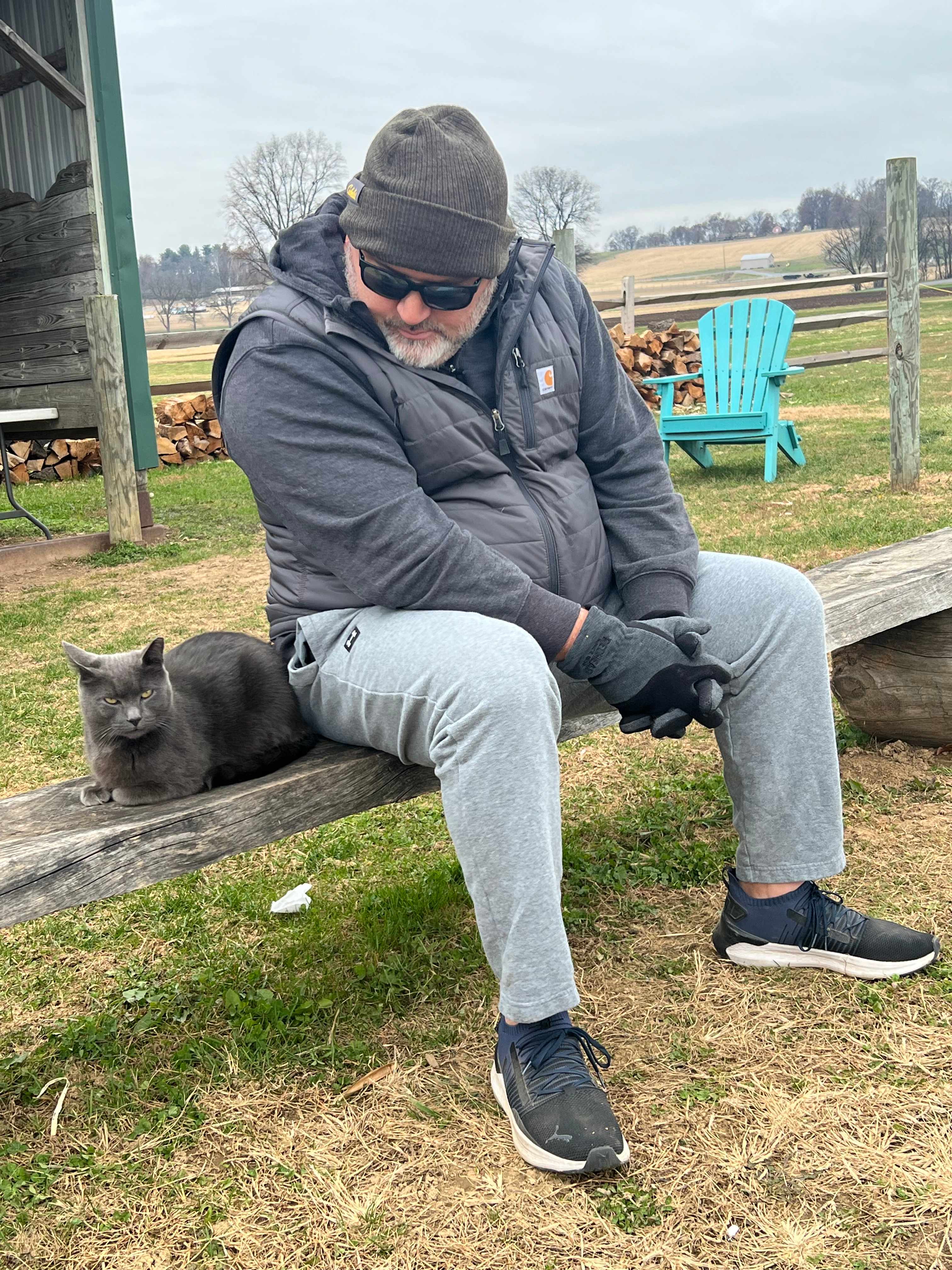 Benny the cat with Rick