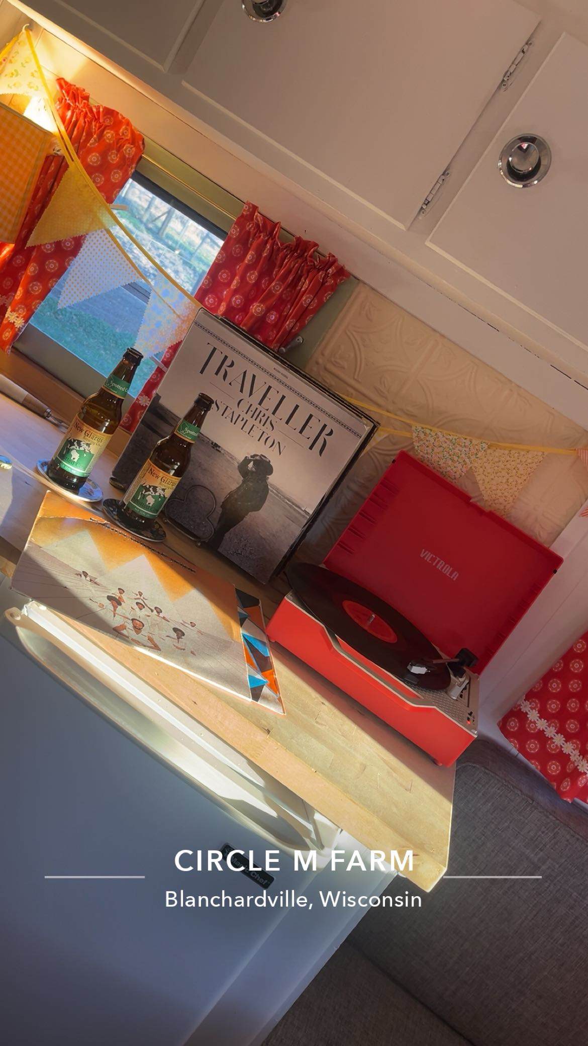 What a great touch with the record player and great selection of albums