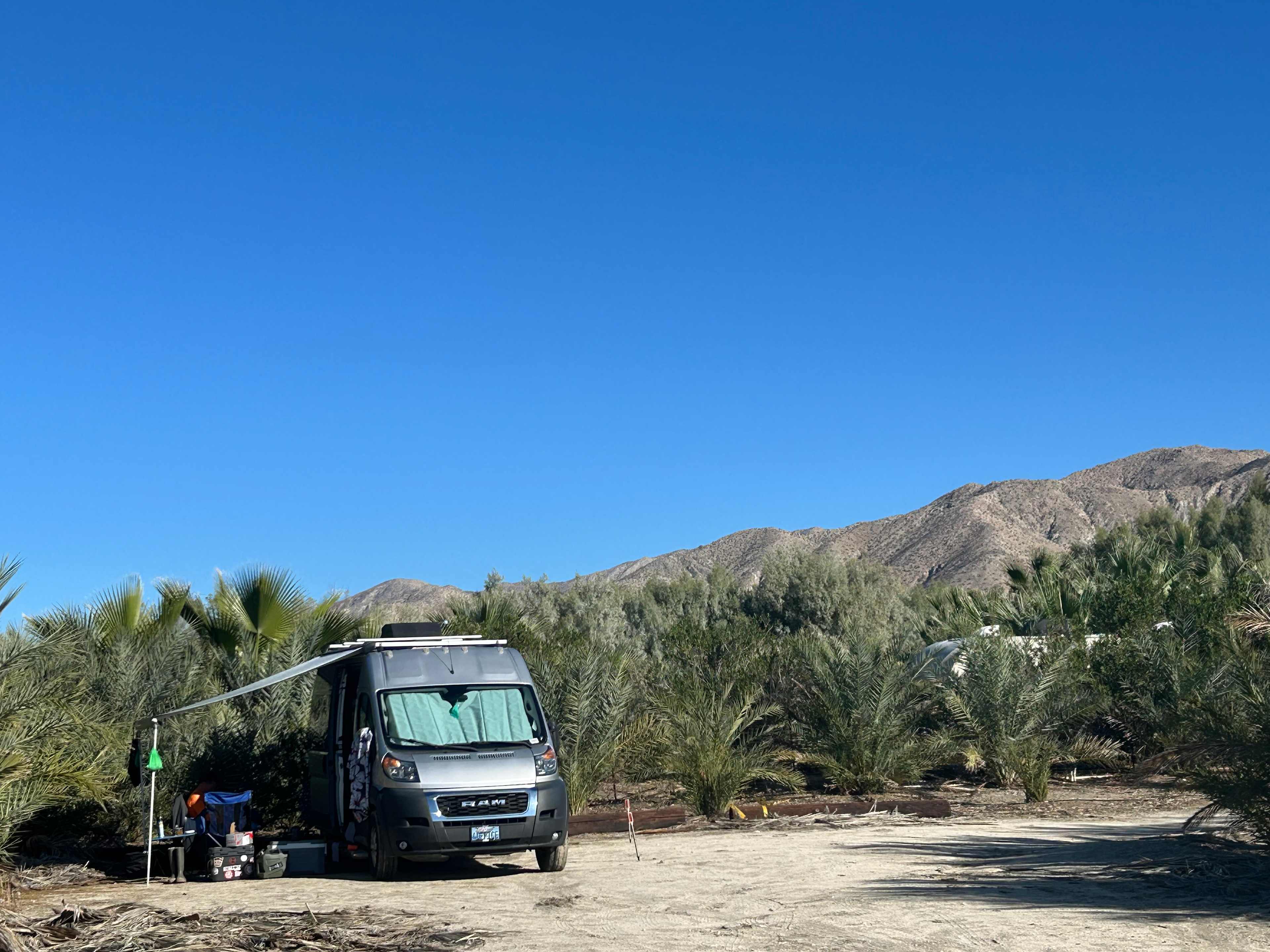 Spacious flat area for a van or RV