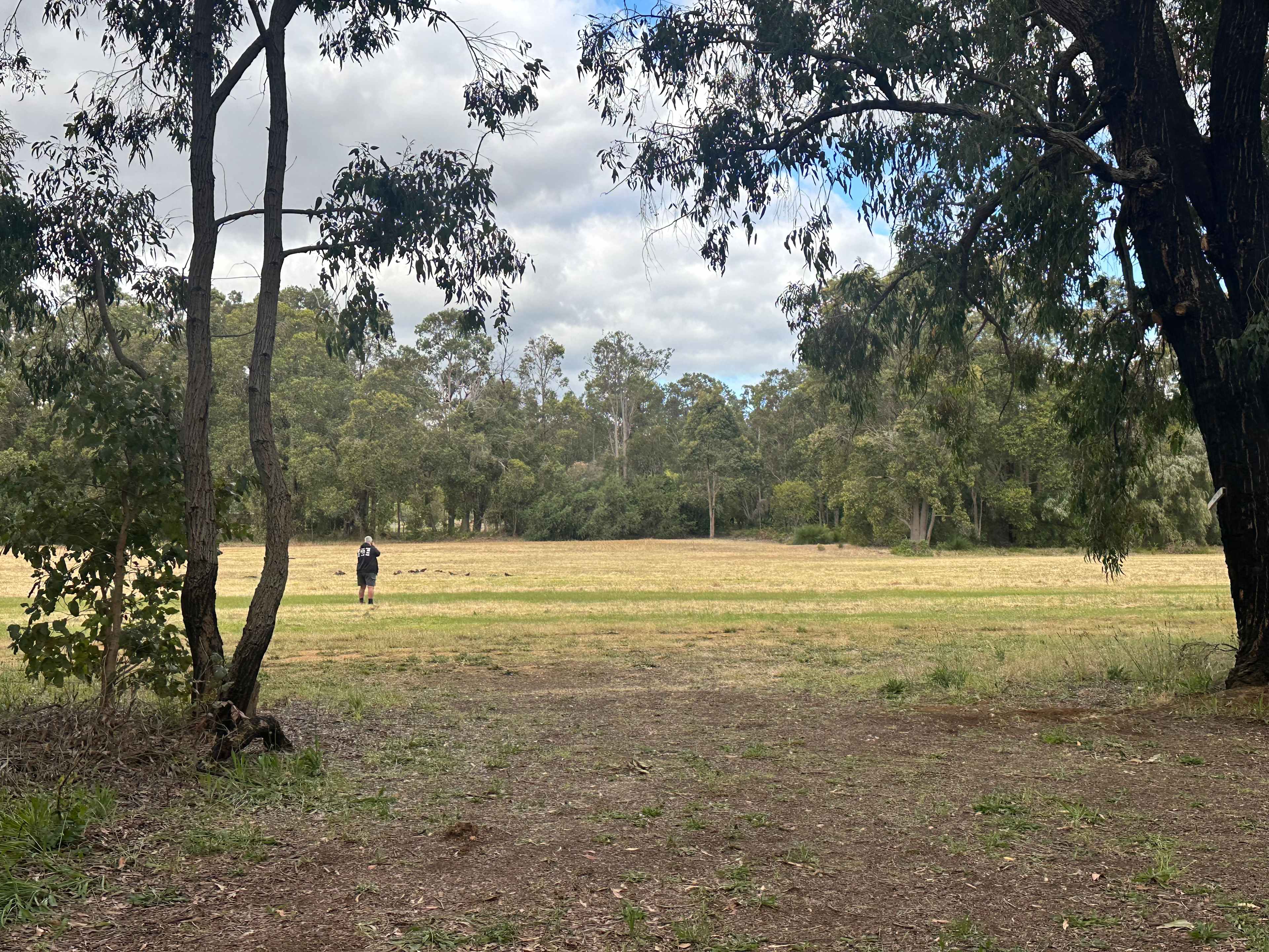 View from my camp chair with my partner taking photos of the birds