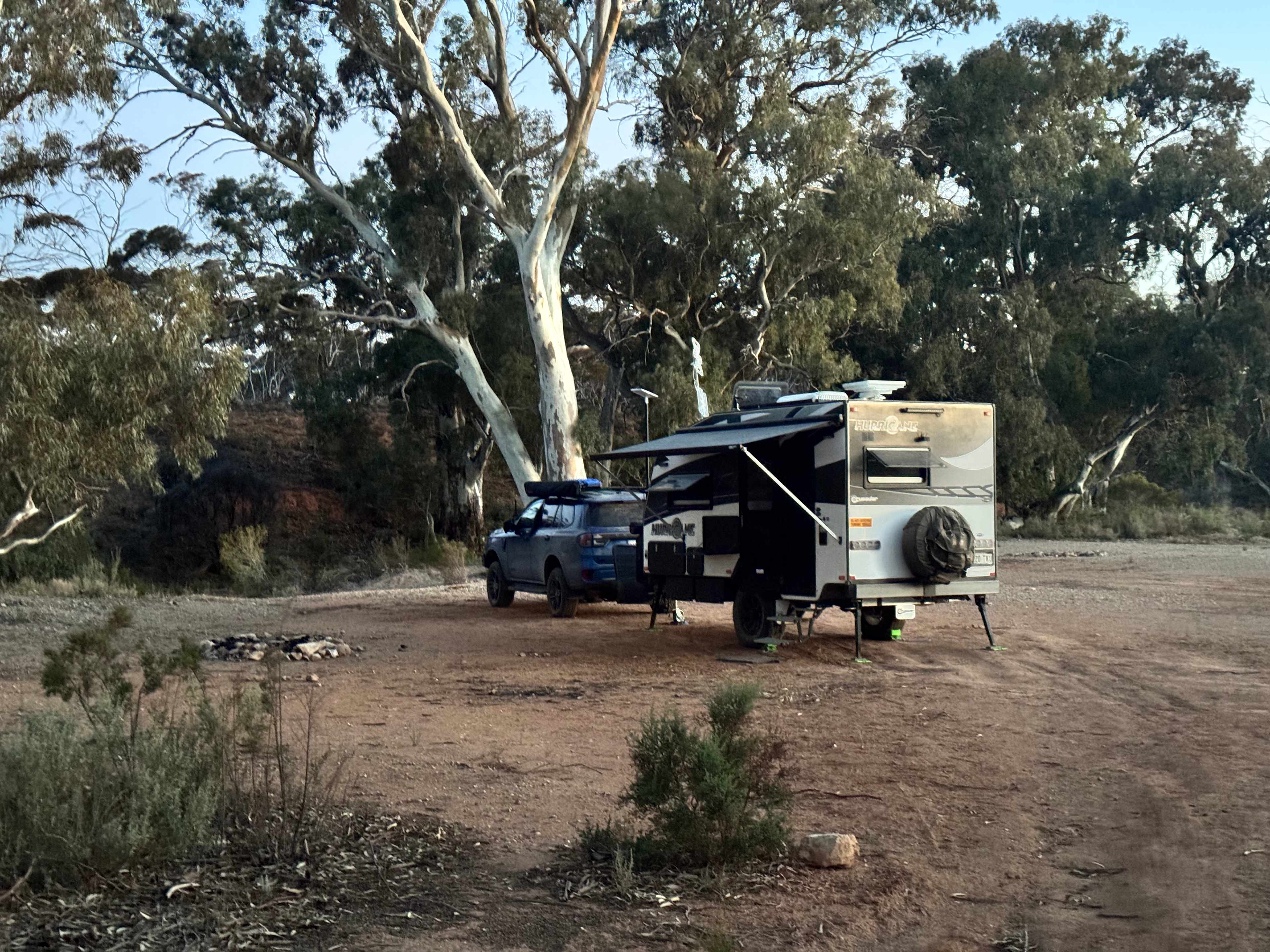 Wombat Flat site overlooking the dry creek