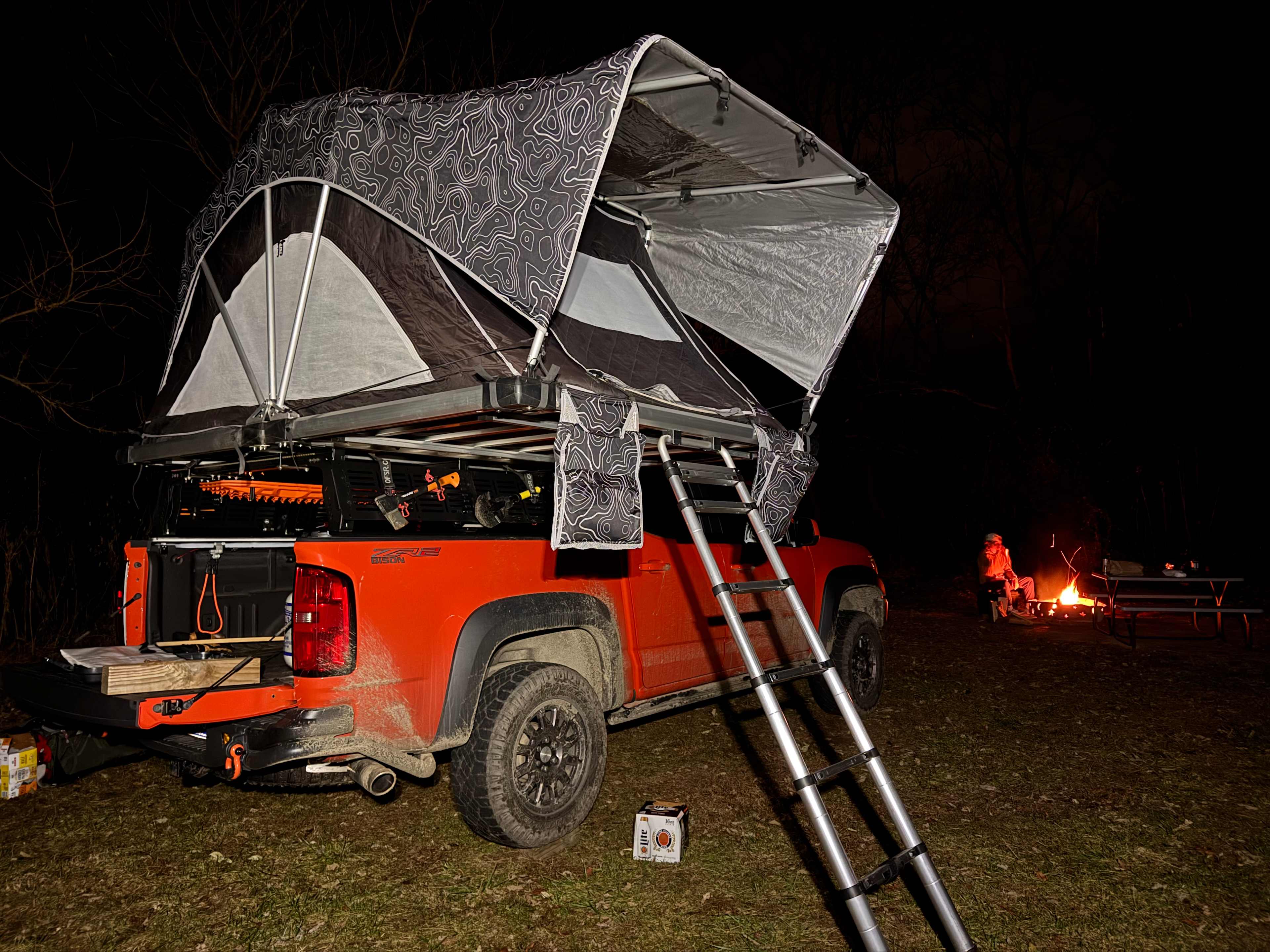 Plenty of space for several vehicles in proximity to the fire ring