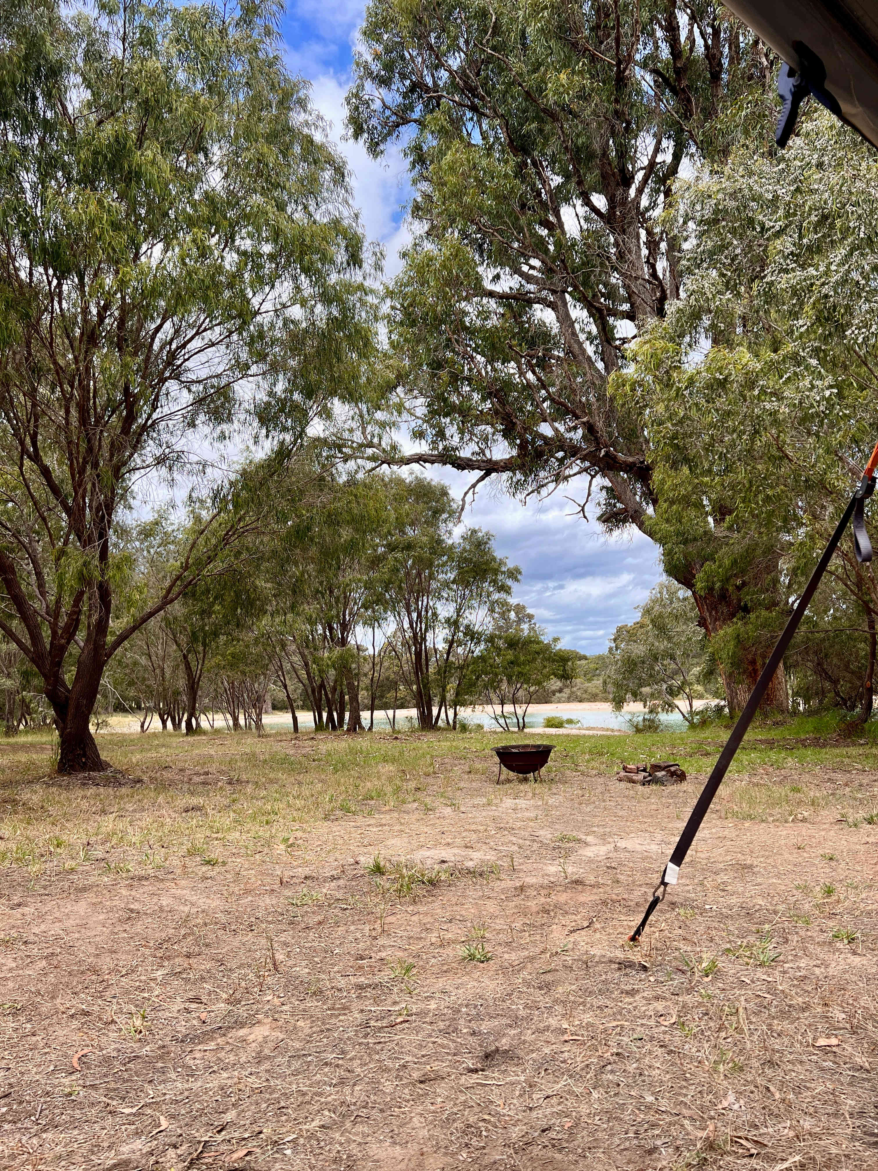 View down to the dam