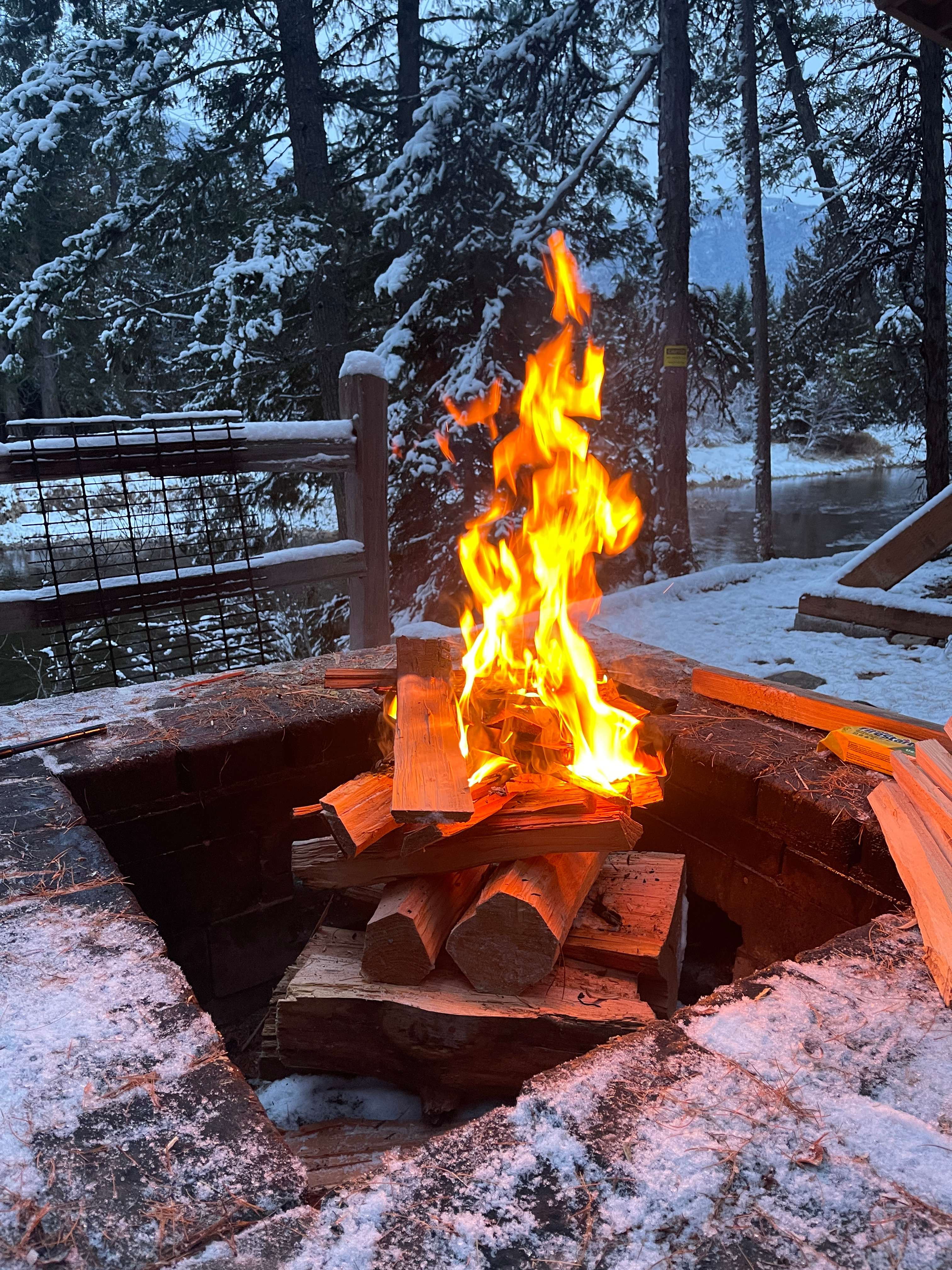 Fire pit by the shelter