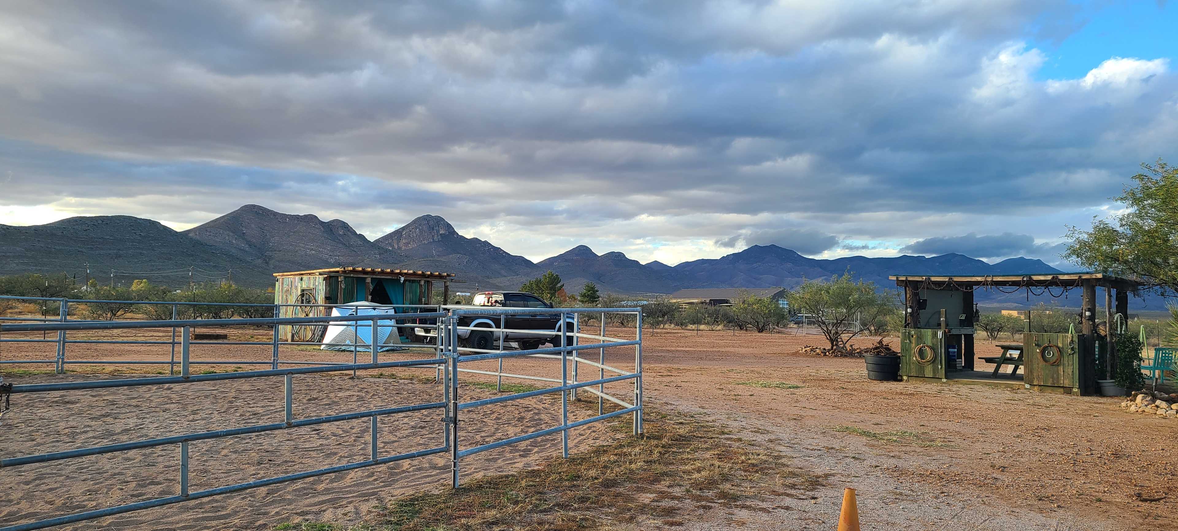Our site as seen from where the horses and donkeys are