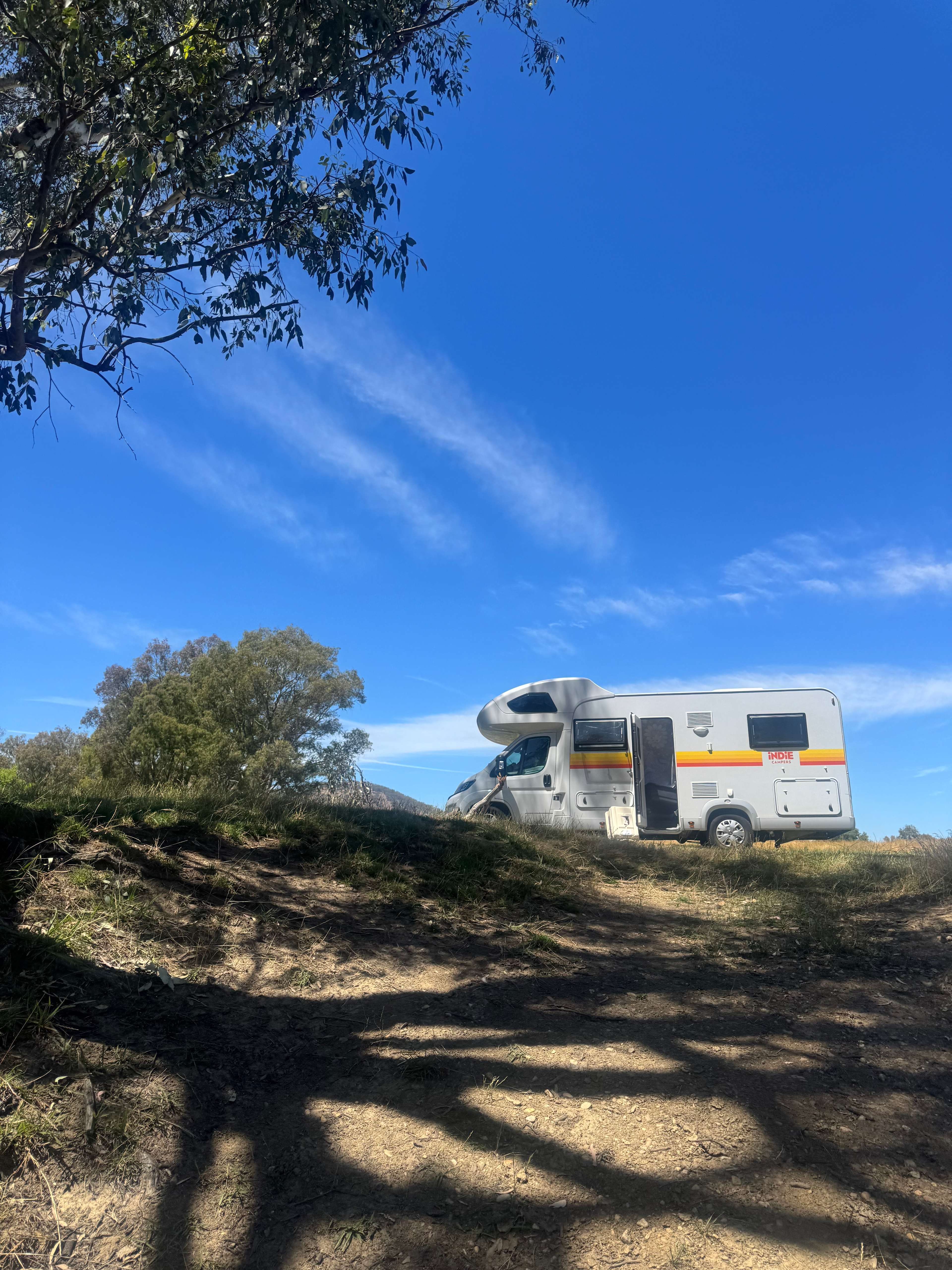 Perfect spot, flat with shade. 