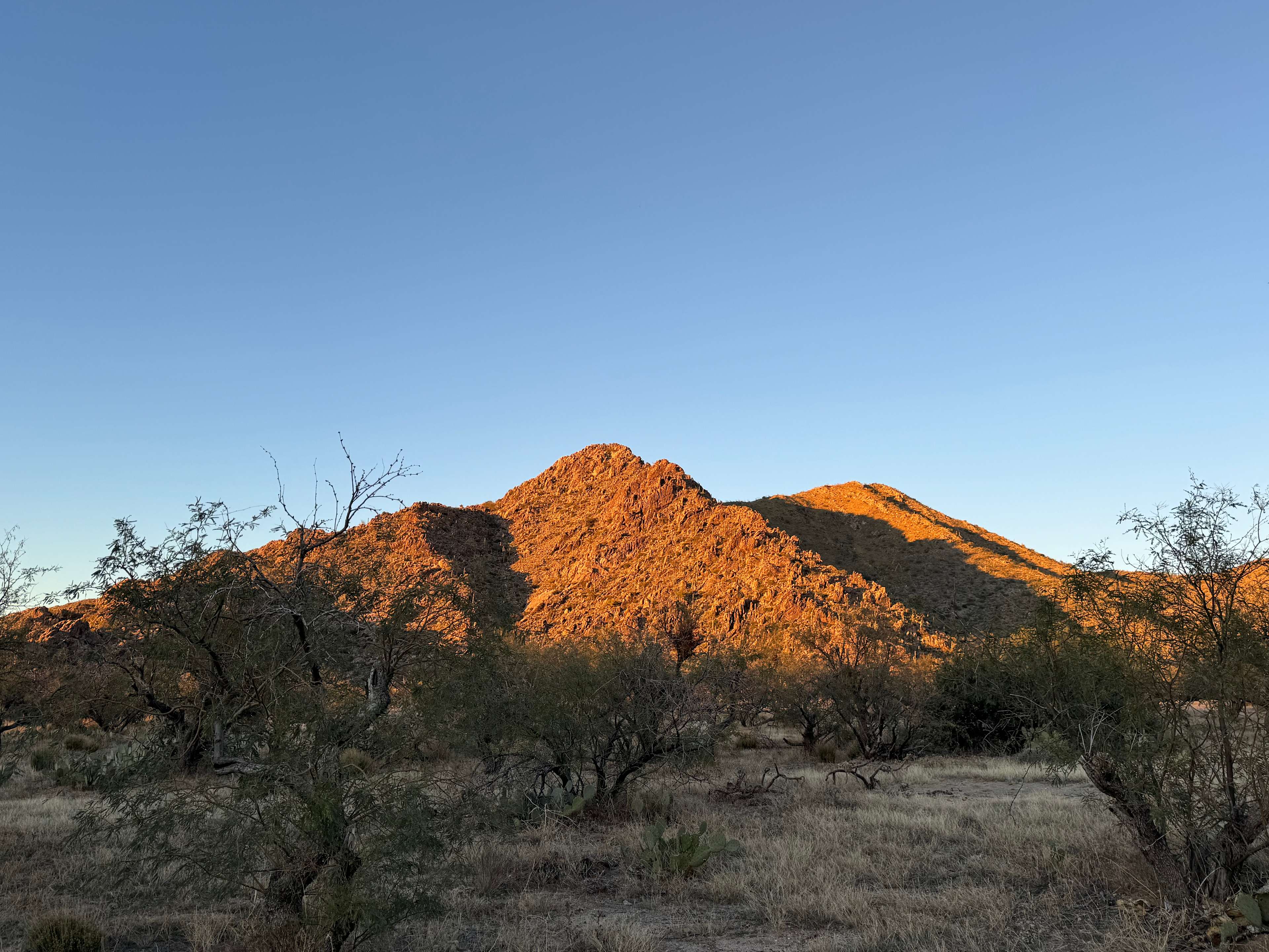 The hills were beautiful at sunset
