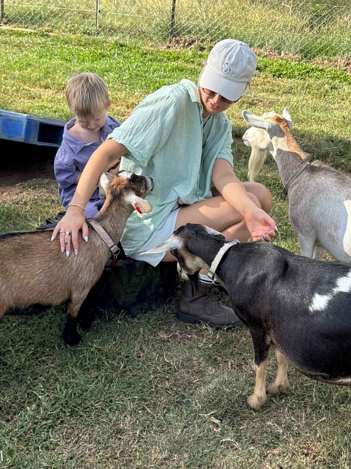 Patting Stella and mumma